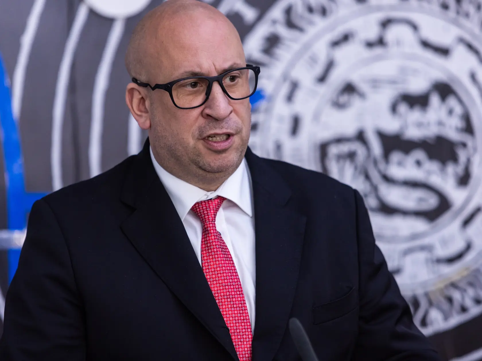 Na snímke minister dopravy SR Jozef Ráž (nominant Smer-SD) počas tlačovej konferencie po skončení výjazdového rokovania vlády SR v obci Vysoká nad Kysucou v okrese Čadca v stredu 19. marca 2025. FOTO TASR - Daniel Stehlík