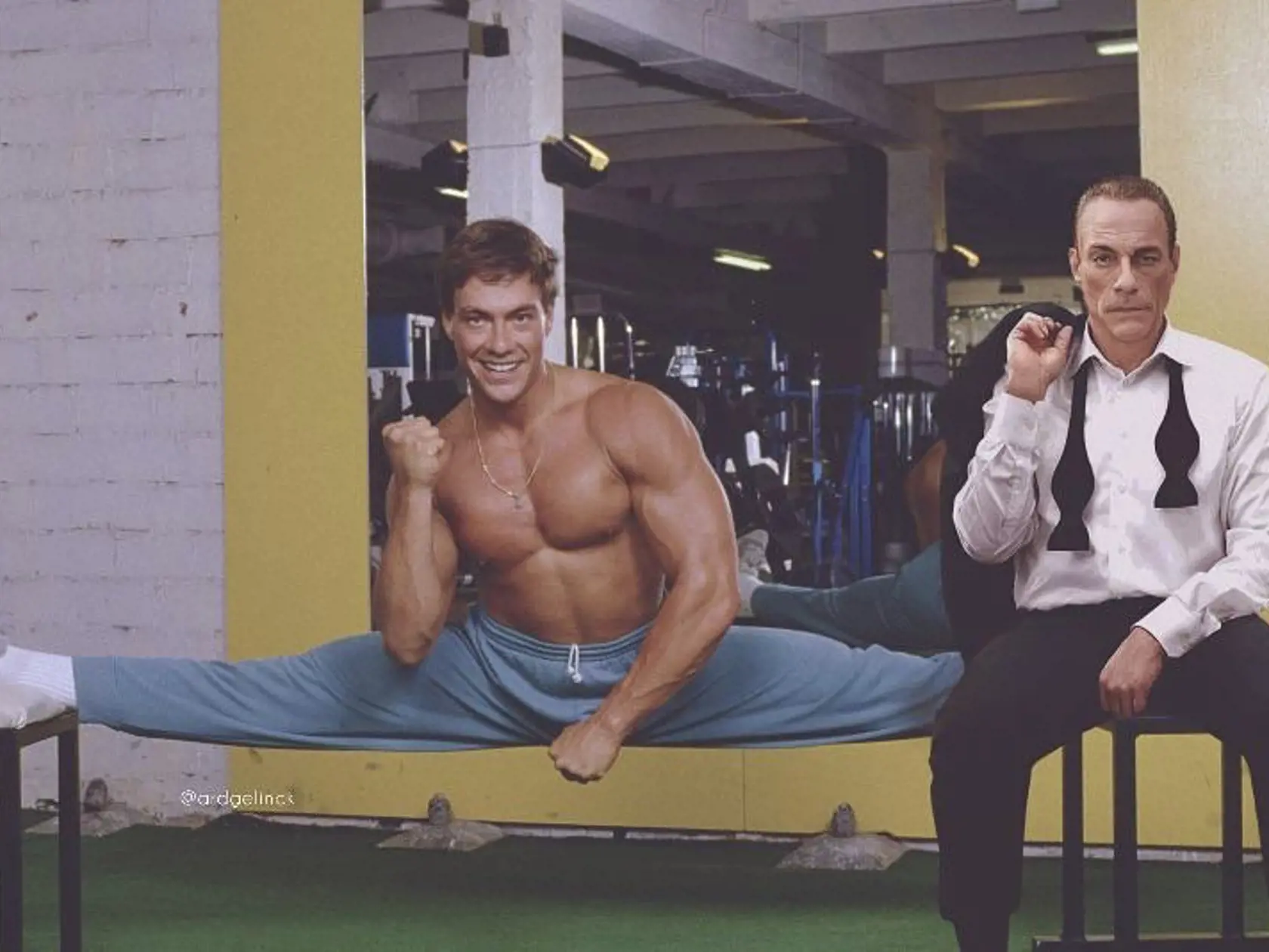 Jean-Claude van Damme nemal problém v minulosti ani teraz predviesť sa pred fanúšikmi v krkolomných športových pózách.