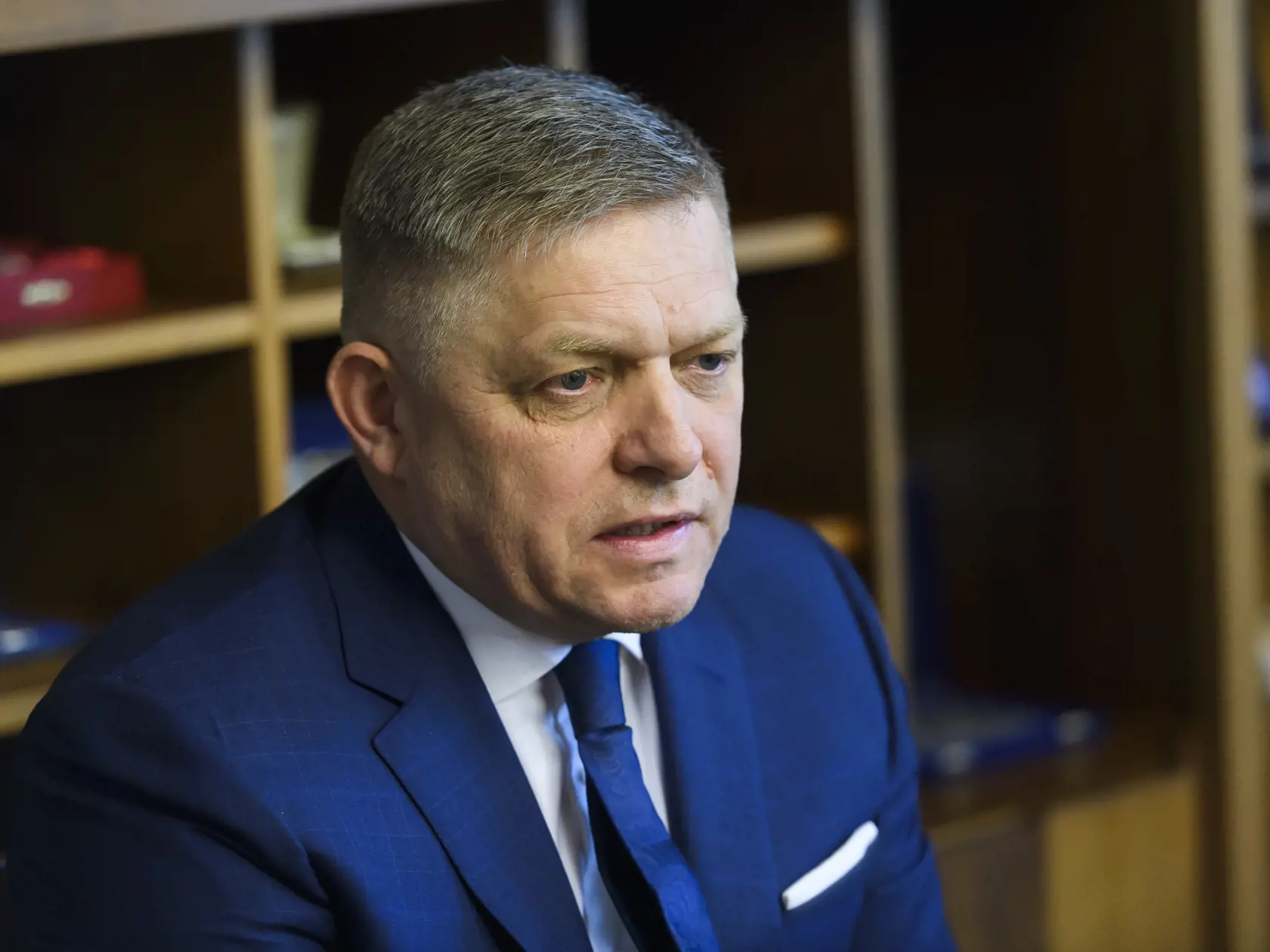 Na snímke predseda vlády SR Robert Fico (Smer-SD) počas zasadnutia Výboru NR SR pre európske záležitosti v Bratislave 20. marca 2024.