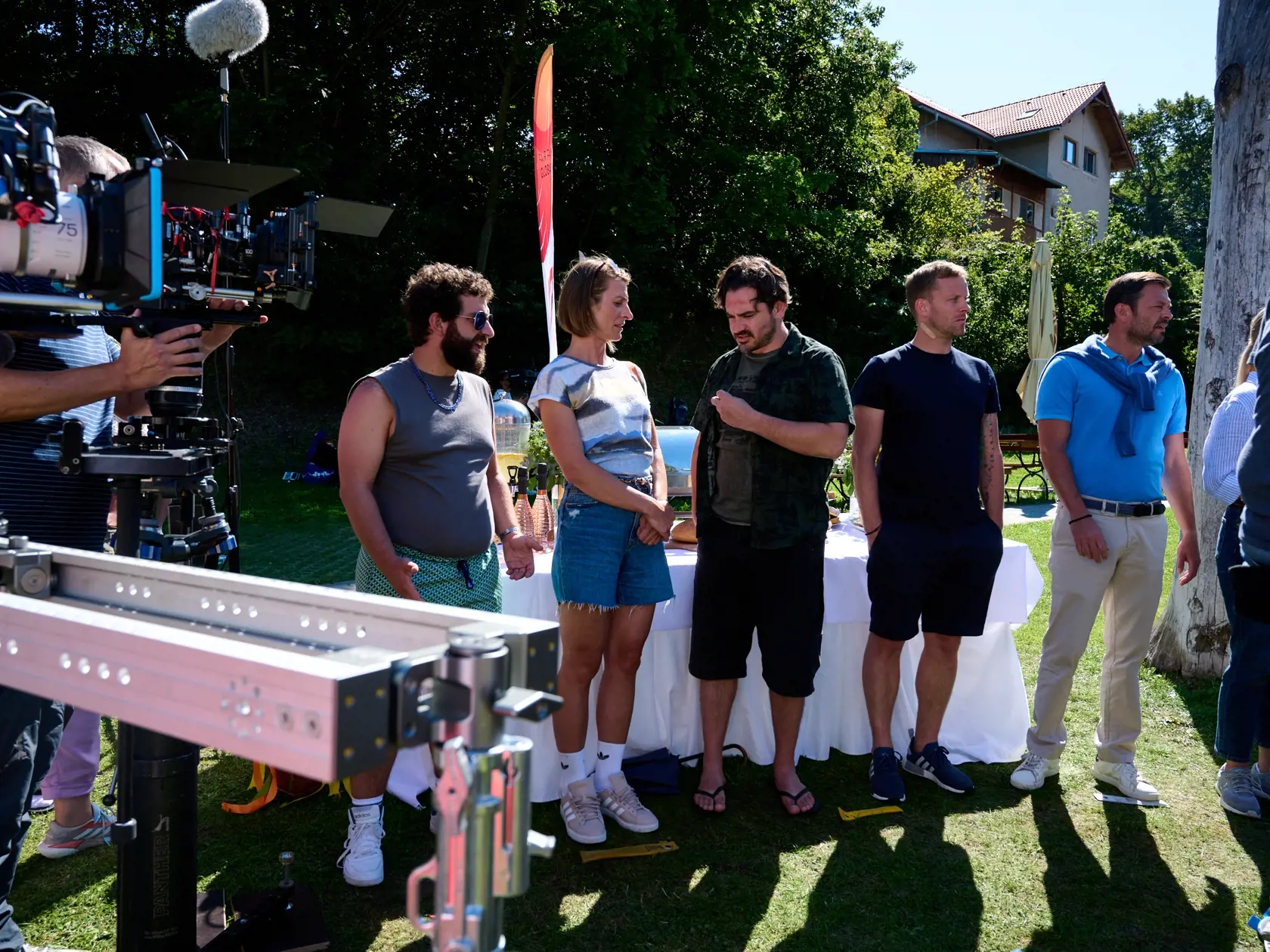 Nakrúcanie filmu Jedeme na teambuilding.