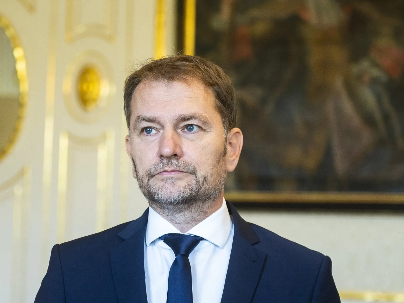 Na snímke predseda hnutia OĽANO Igor Matovič počas prijatia v Prezidentskom paláci 5. októbra 2023 v Bratislave. FOTO TASR - Jakub Kotian