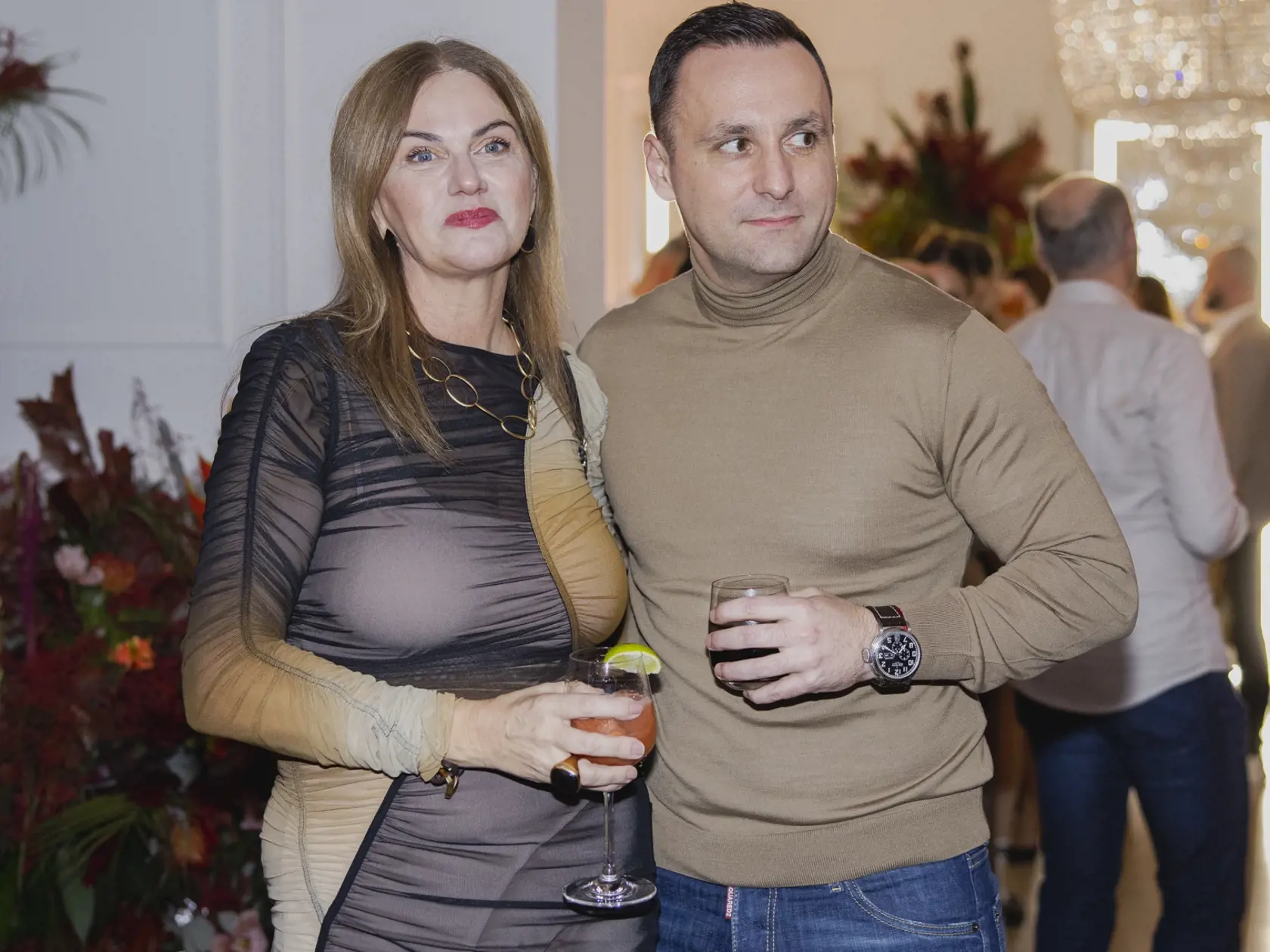 Na snímke Monika Beňová s Ľubomírom Klčom počas párty pri príležitosti piateho výročia založenia kliniky ENVY.