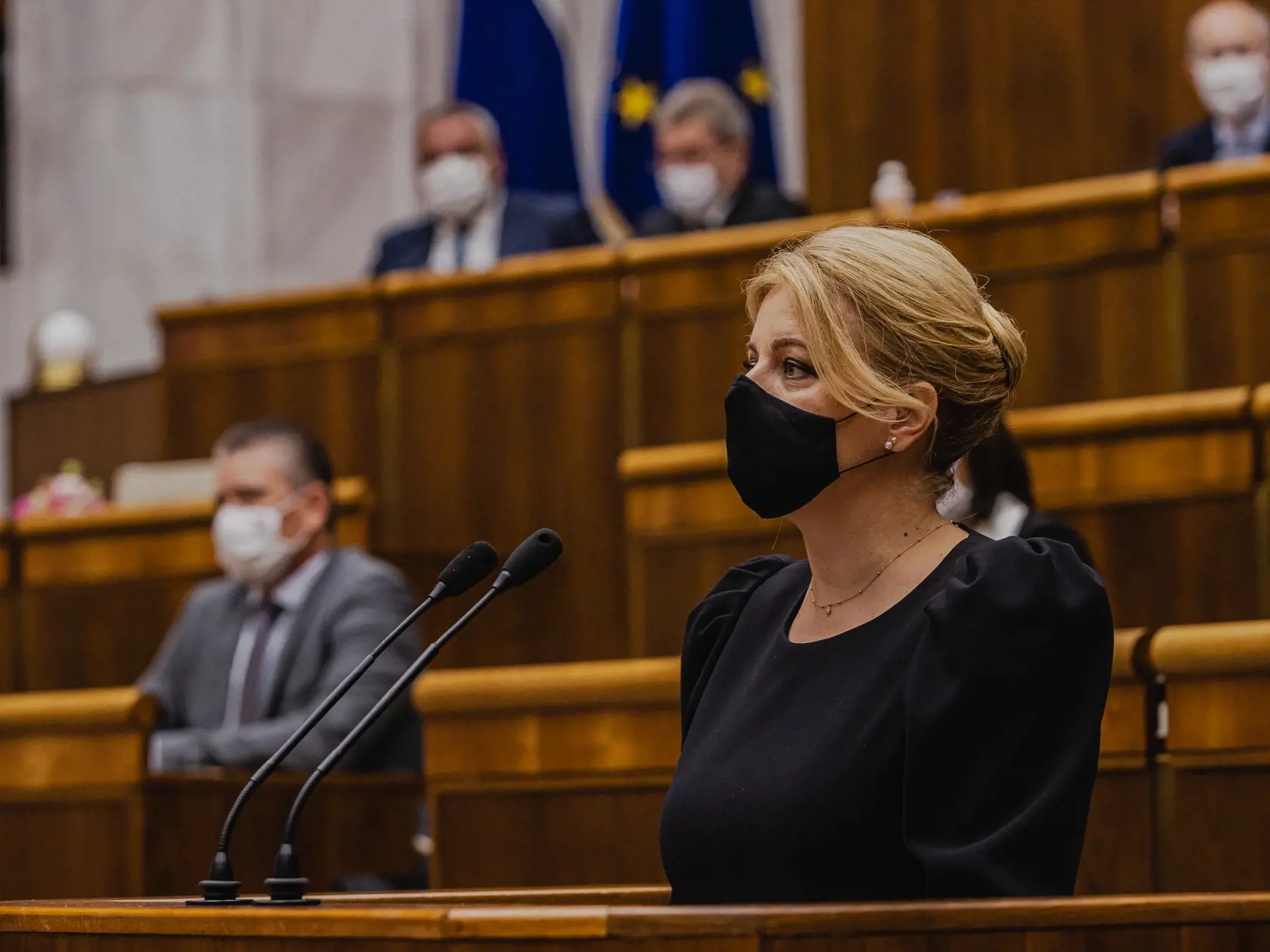 Prezidentka Slovenskej republiky Zuzana Čaputová vystúpila v Národnej rade Slovenskej republiky so Správou o stave republiky. Na snímke Prezidentka Slovenskej republiky Zuzana Čaputová.