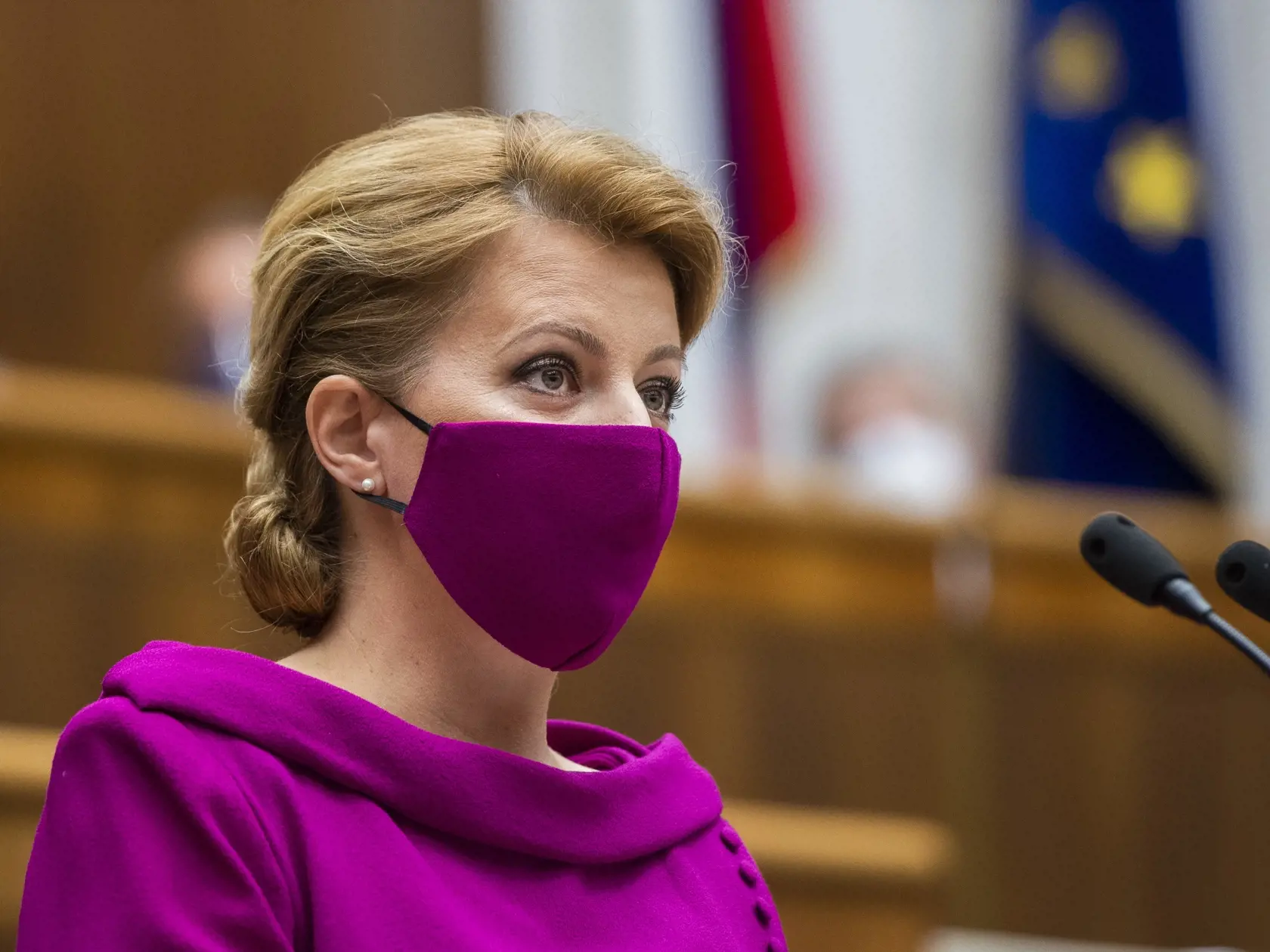 Na snímke prezidentka SR Zuzana Čaputová vystupuje so Správou o stave Slovenskej republiky počas 8. schôdze Národnej rady SR v Bratislave 5. júna 2020. FOTO TASR - Jaroslav Novák