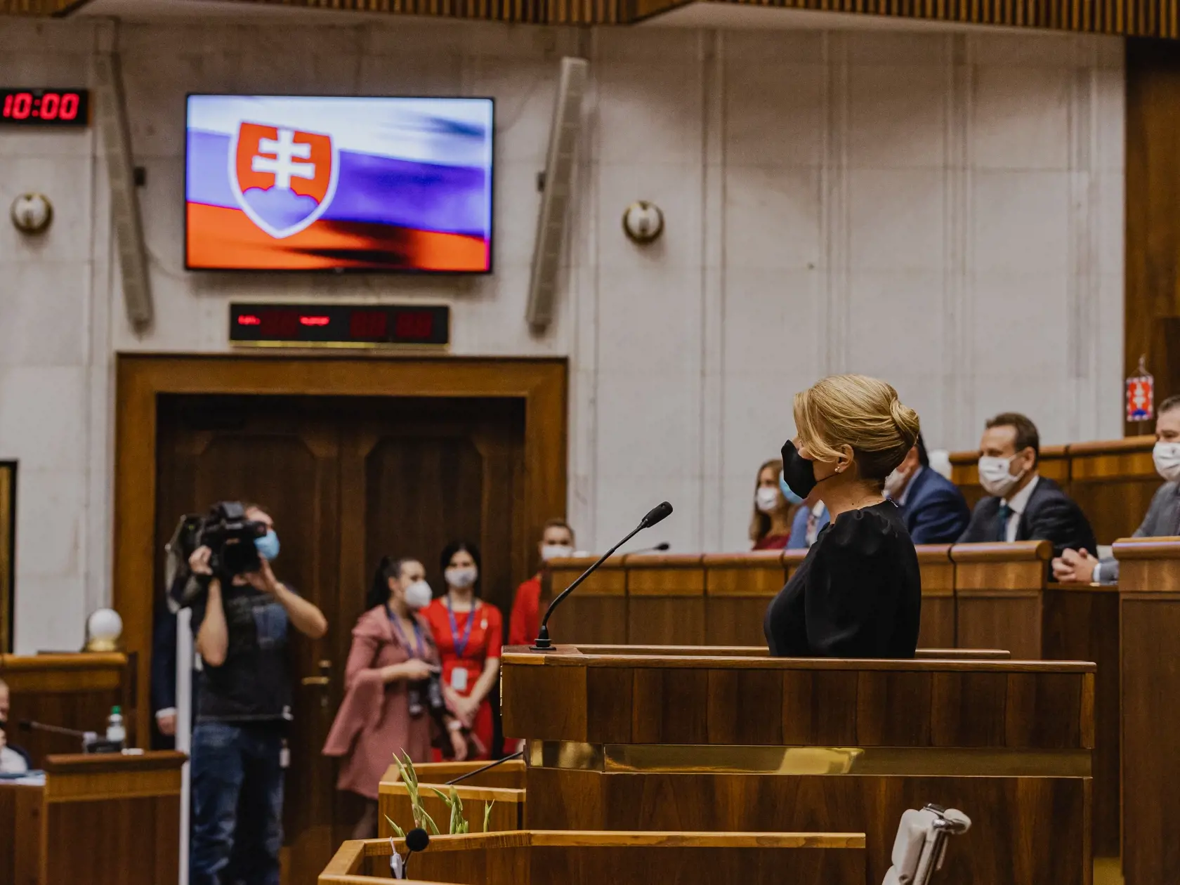 Prezidentka Slovenskej republiky Zuzana Čaputová vystúpila v Národnej rade Slovenskej republiky so Správou o stave republiky. Na snímke Prezidentka Slovenskej republiky Zuzana Čaputová.