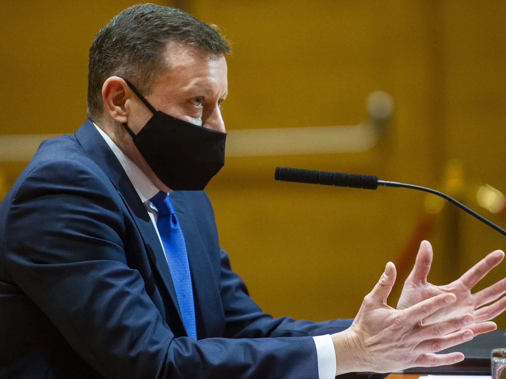 Na snímke je Daniel Lipšic počas vypočutia pred Ústavnoprávnym výborom NR SR.