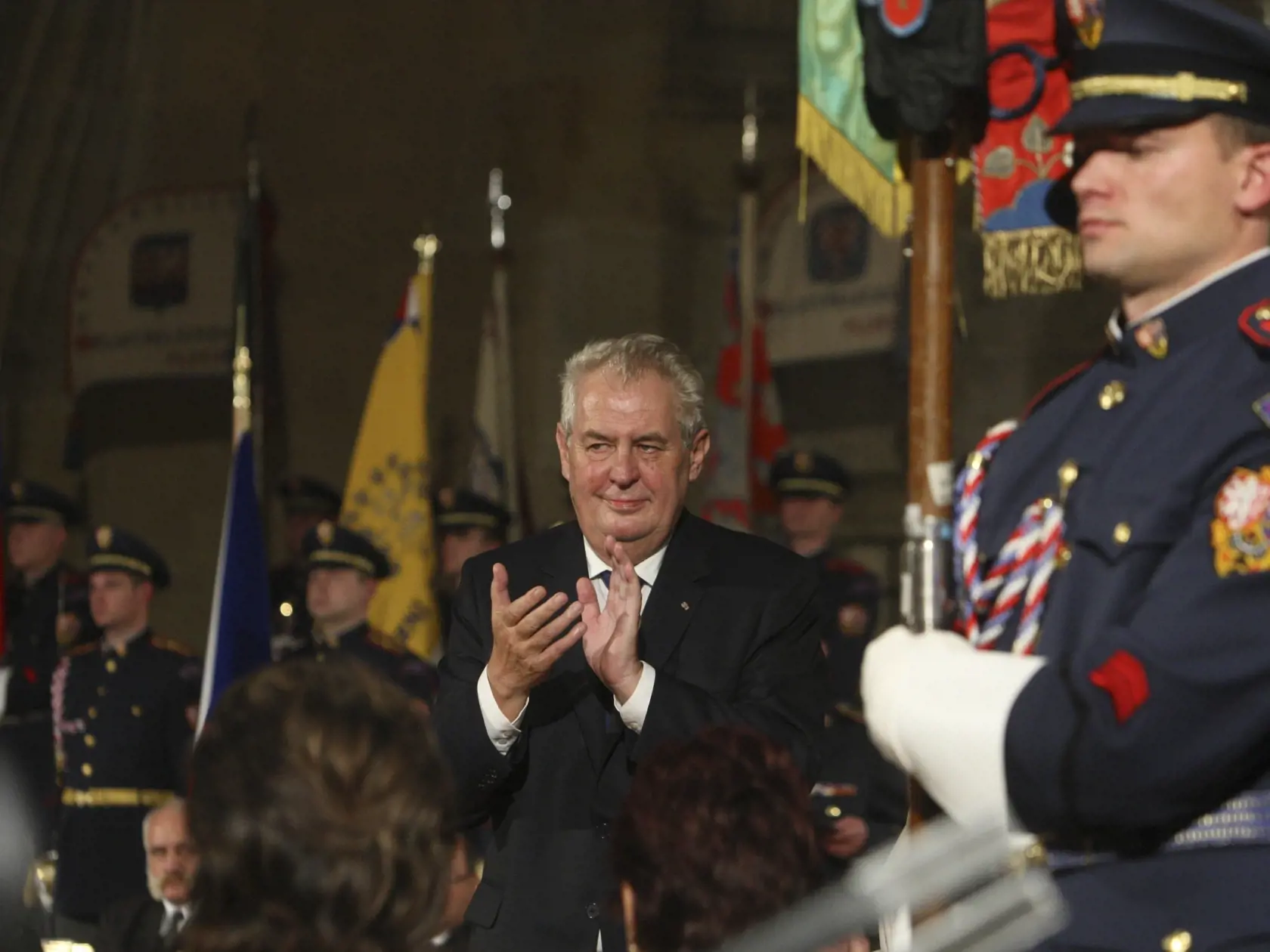 Praha, oslava vzniku ČSR a odovzdávanie cien prezidentom ČR Milošom Zemanom