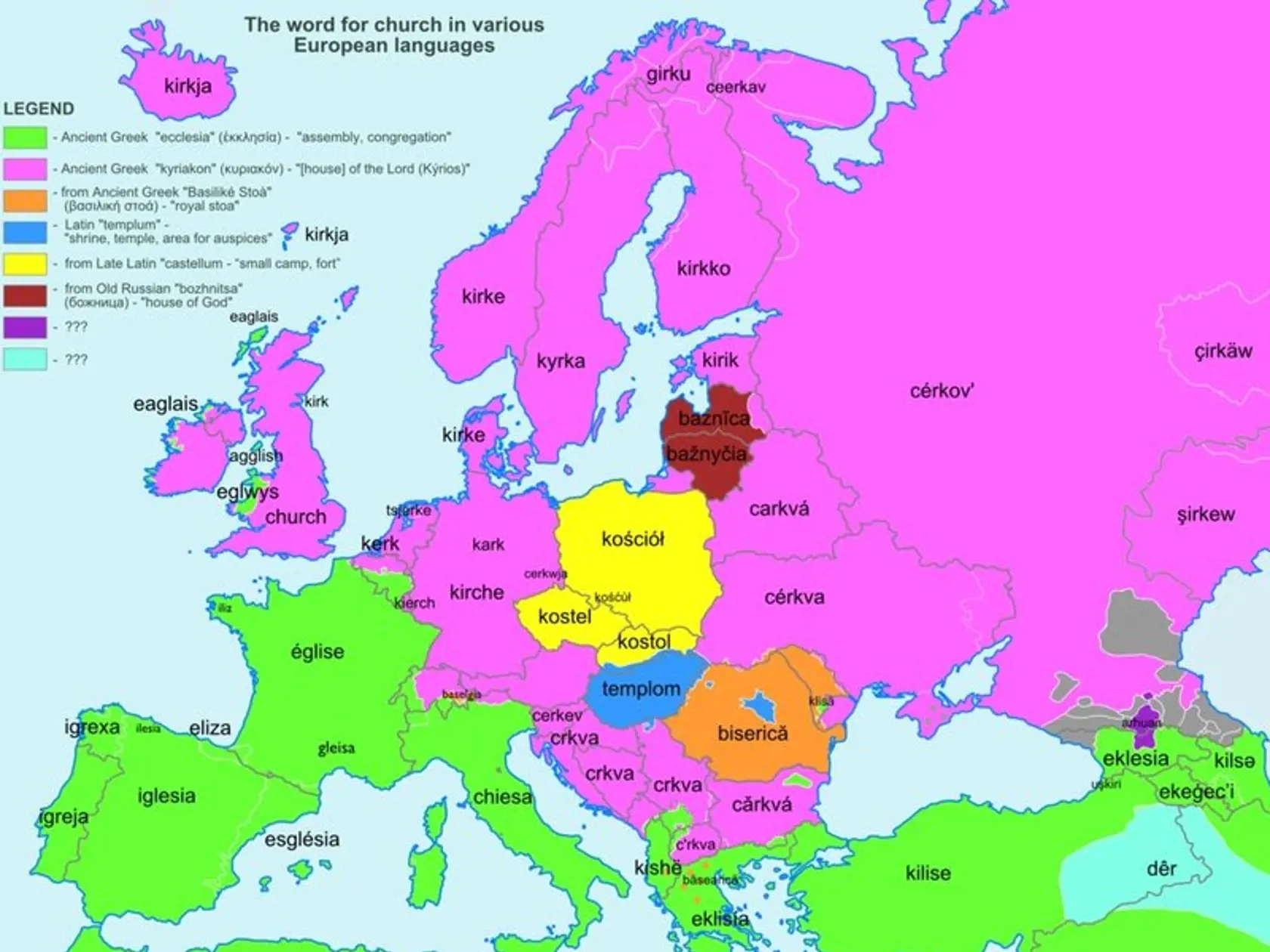 Slovo cirkev je rôznorodejšie.