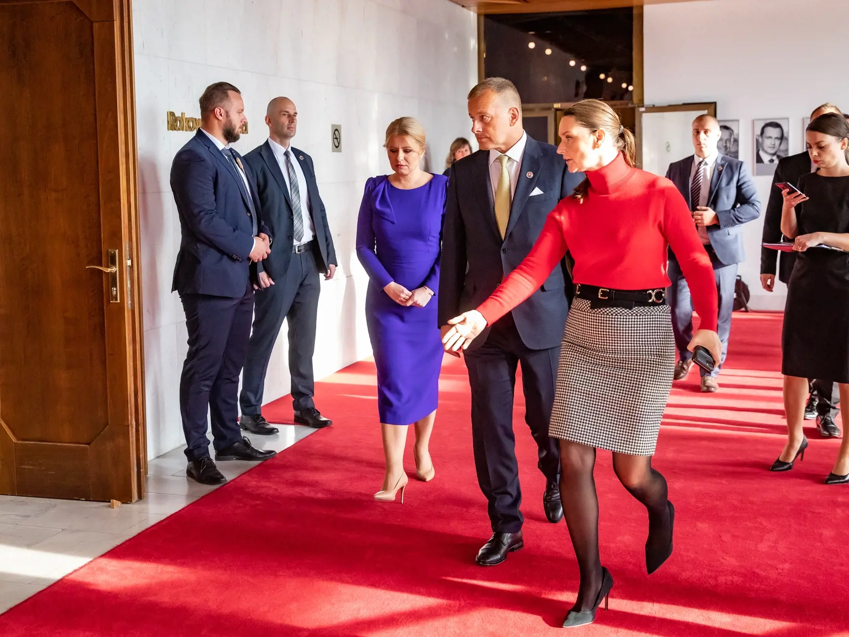 Prezidentka SR Zuzana Čaputová vystúpila so správou o stave republiky pred poslancami NR SR (29. november 2022). Na snímke je Zuzana Čaputová a Boris Kollár.