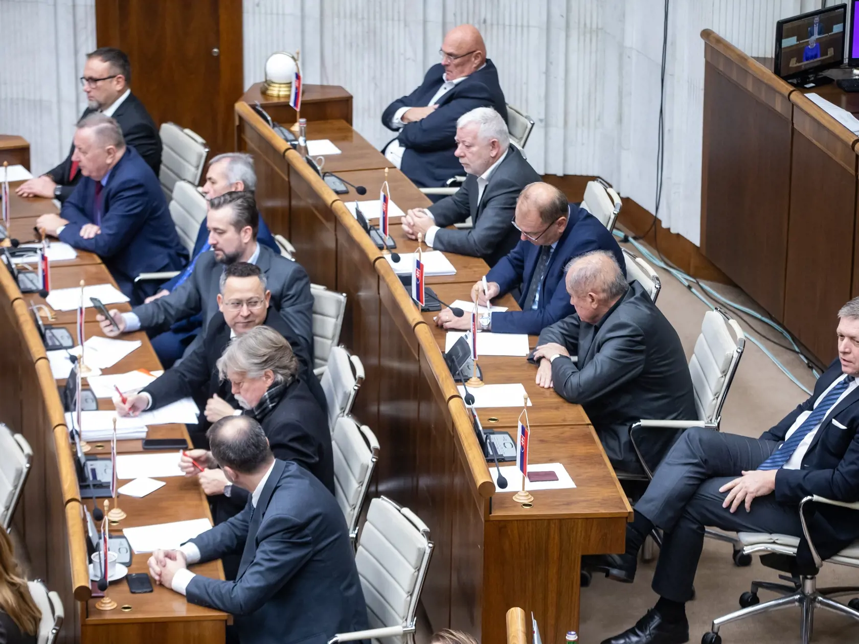 Prezidentka SR Zuzana Čaputová vystúpila so správou o stave republiky pred poslancami NR SR (29. november 2022). Na snímke je Robert Fico.