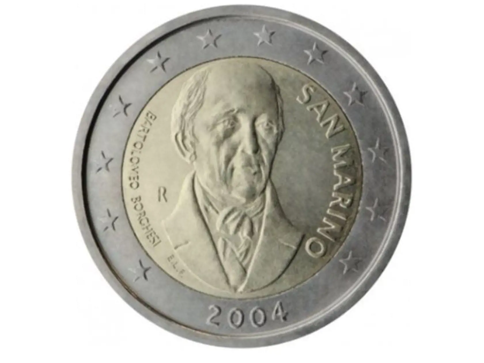 Keď malý európsky štát San Maríno prijal v roku 2004 euro, vydal aj túto pamätnú mincu. Jej hodnota je približne 190 euro.