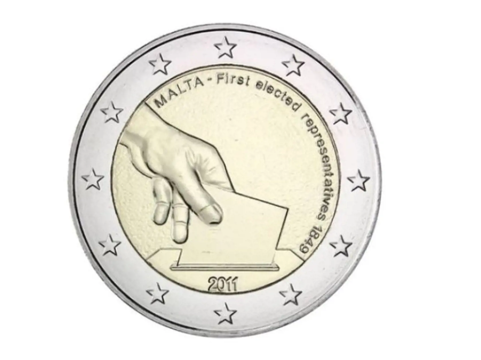 Minca z roku 2011 pripomína prvé voľby na Malte v roku 1849.