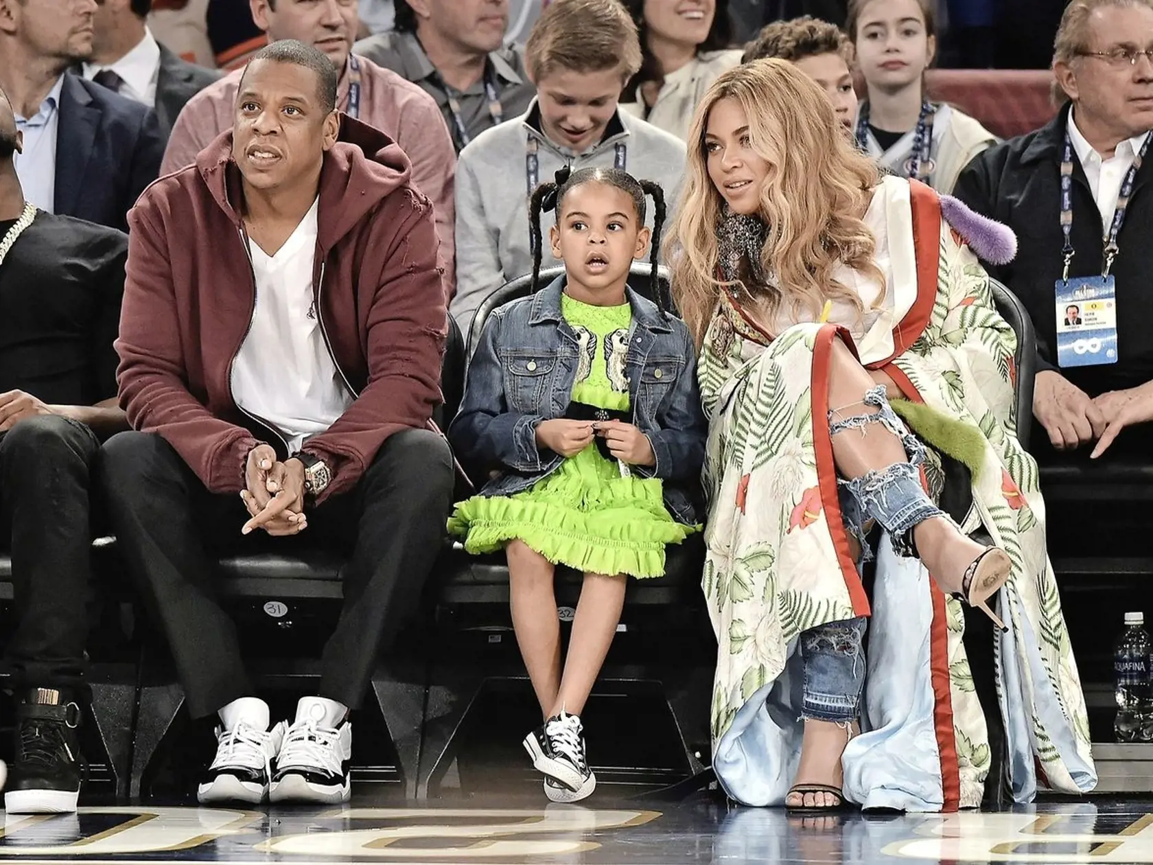 Jay Z, Blue Ivy Carter and Beyoncé Knowles