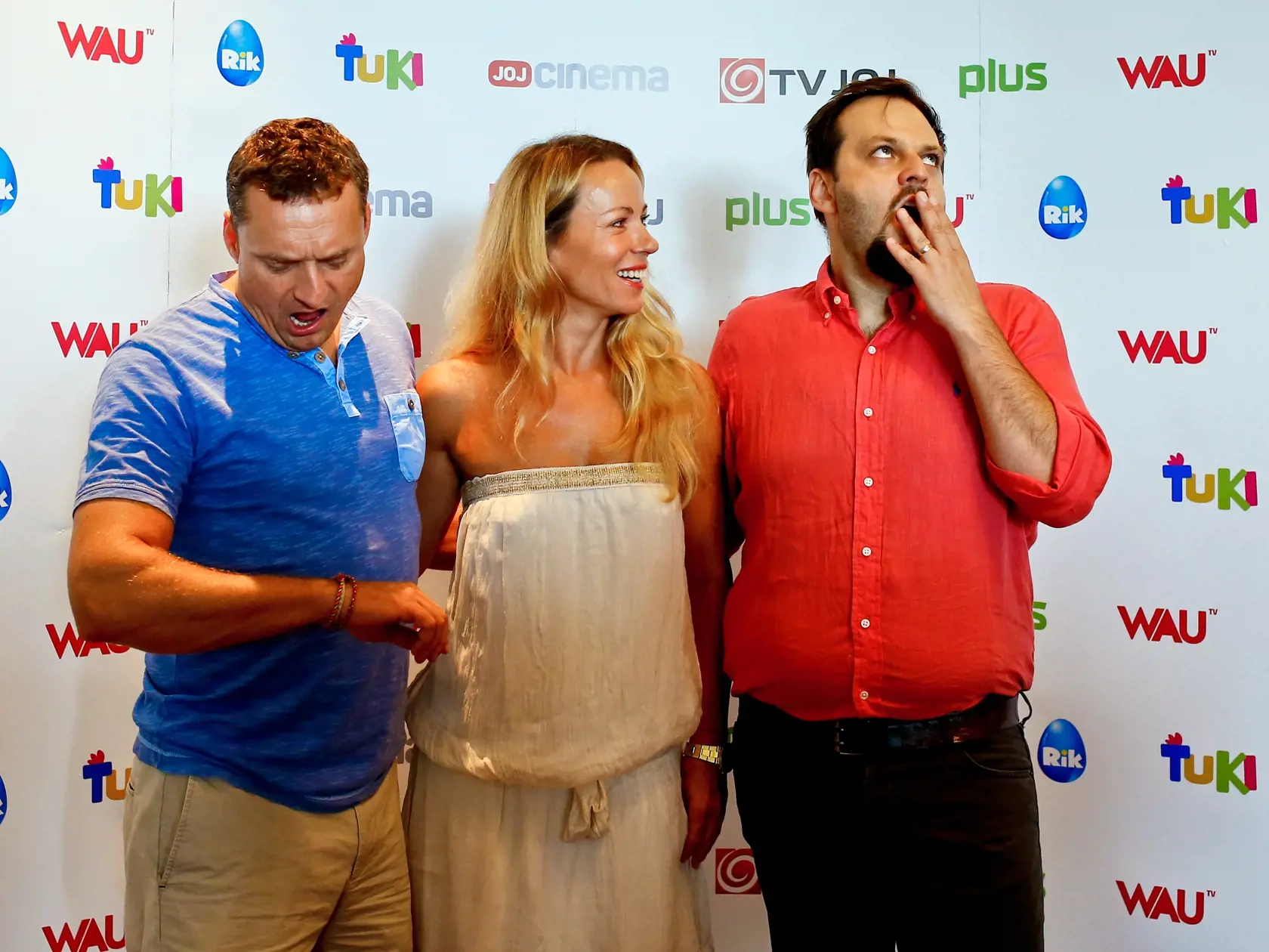 Na snimke zlava Marcel Forgac, Diana Morova a Milan Junior Zimnykoval pocas tlacovej konferencie TV JOJ k jesennemu projektu Ceskoslovensko ma talent.