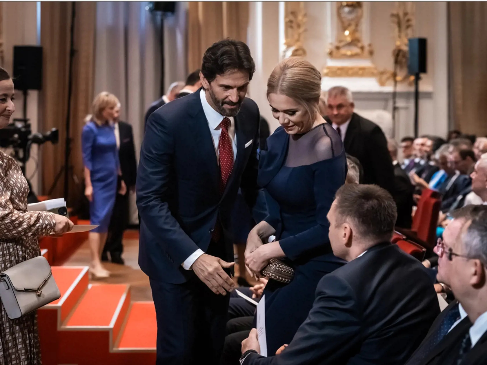 Minister obrany Robert Kaliňák a ministerka hospodárstva Denisa Saková na inaugurácii Petra Pellegriniho.