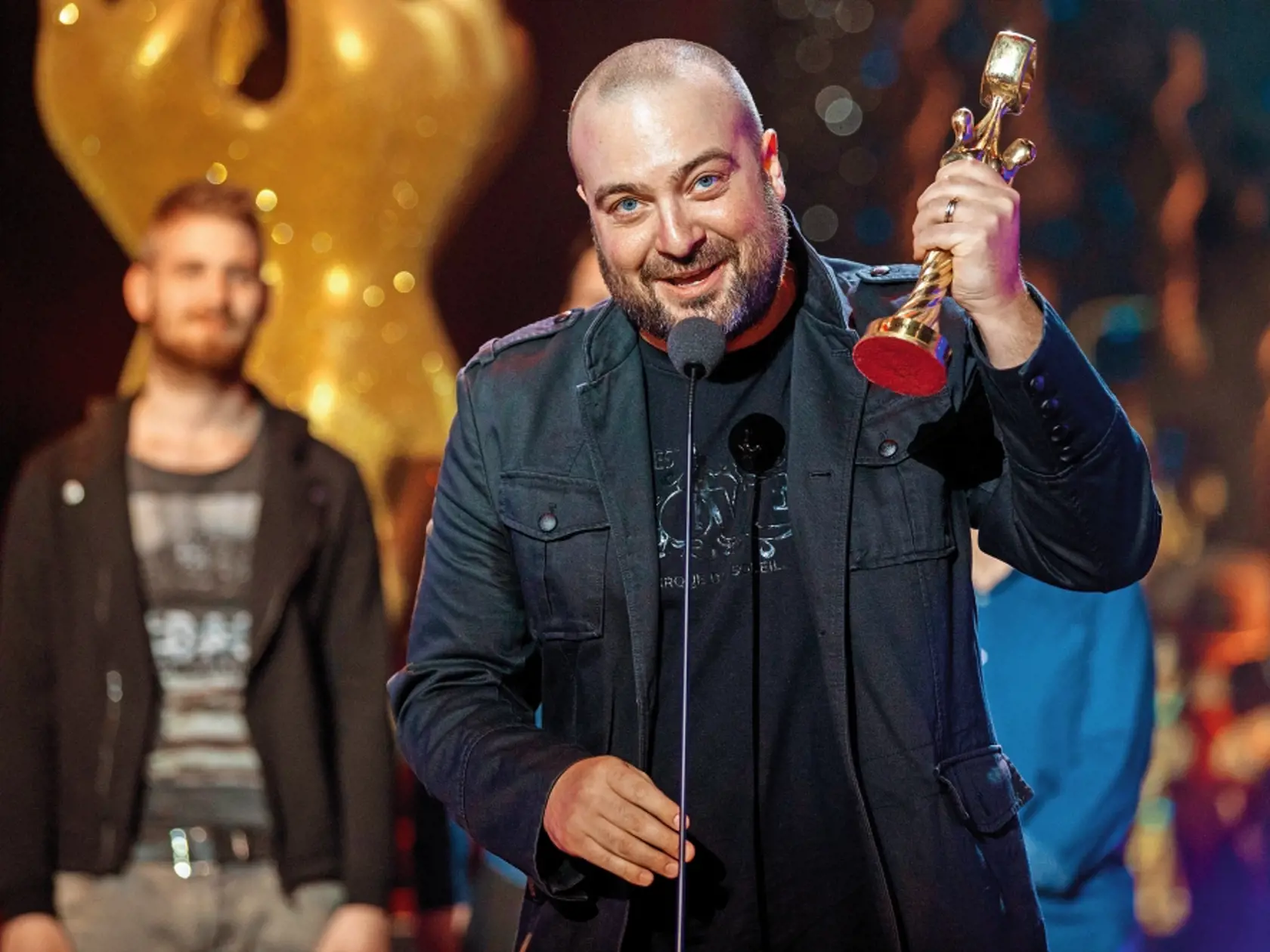 Na snimke Ivan Tasler pocas priameho prenosu slavnostneho galavecera OTO 2017.