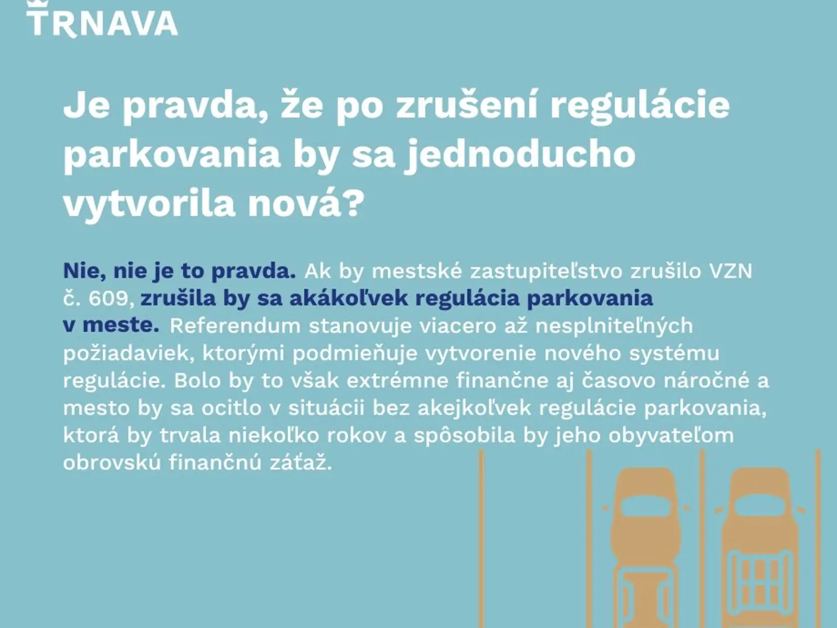 Mesto Trnava spustilo na sociálnej sieti kampaň:
ODPARKUJTE SA OD DEZINFORMÁCIÍ
Overujte si fakty a čerpajte informácie z prvej ruky. Sme radi, že sa zaujímate o dianie v našom meste. Je však dôležité vedieť odlíšiť pravdu od nepravdy a fakty od výmyslov.