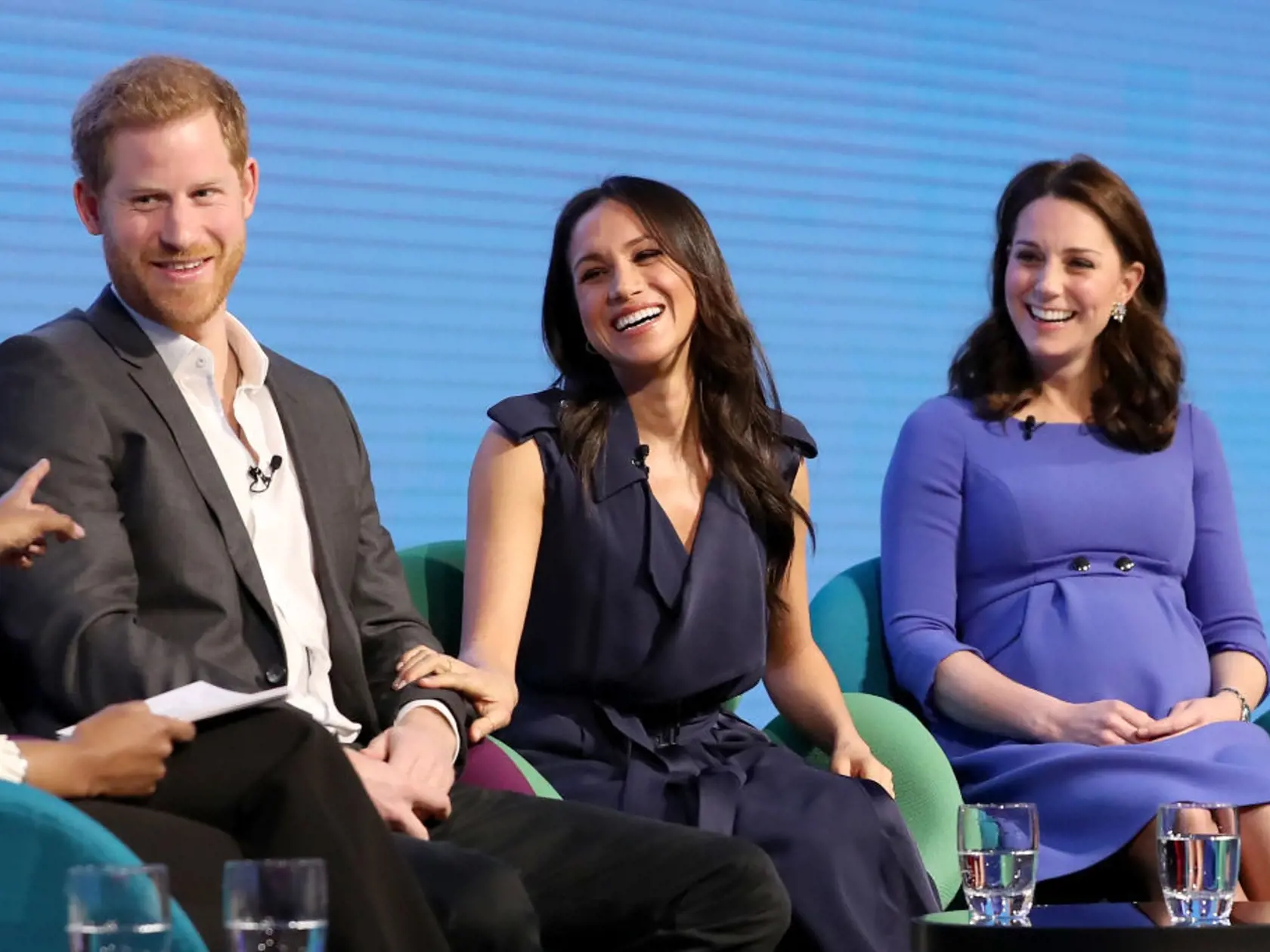 LONDON, ENGLAND - FEBRUARY 28:  Prince Harry, Meghan Markle and Catherine, Duchess of Cambridge attend the first annual Royal Foundation Forum held at Aviva on February 28, 2018 in London, England. Under the theme 'Making a Difference Together', the event will showcase the programmes run or initiated by The Royal Foundation.  (Photo by Chris Jackson - WPA Pool/Getty Images)