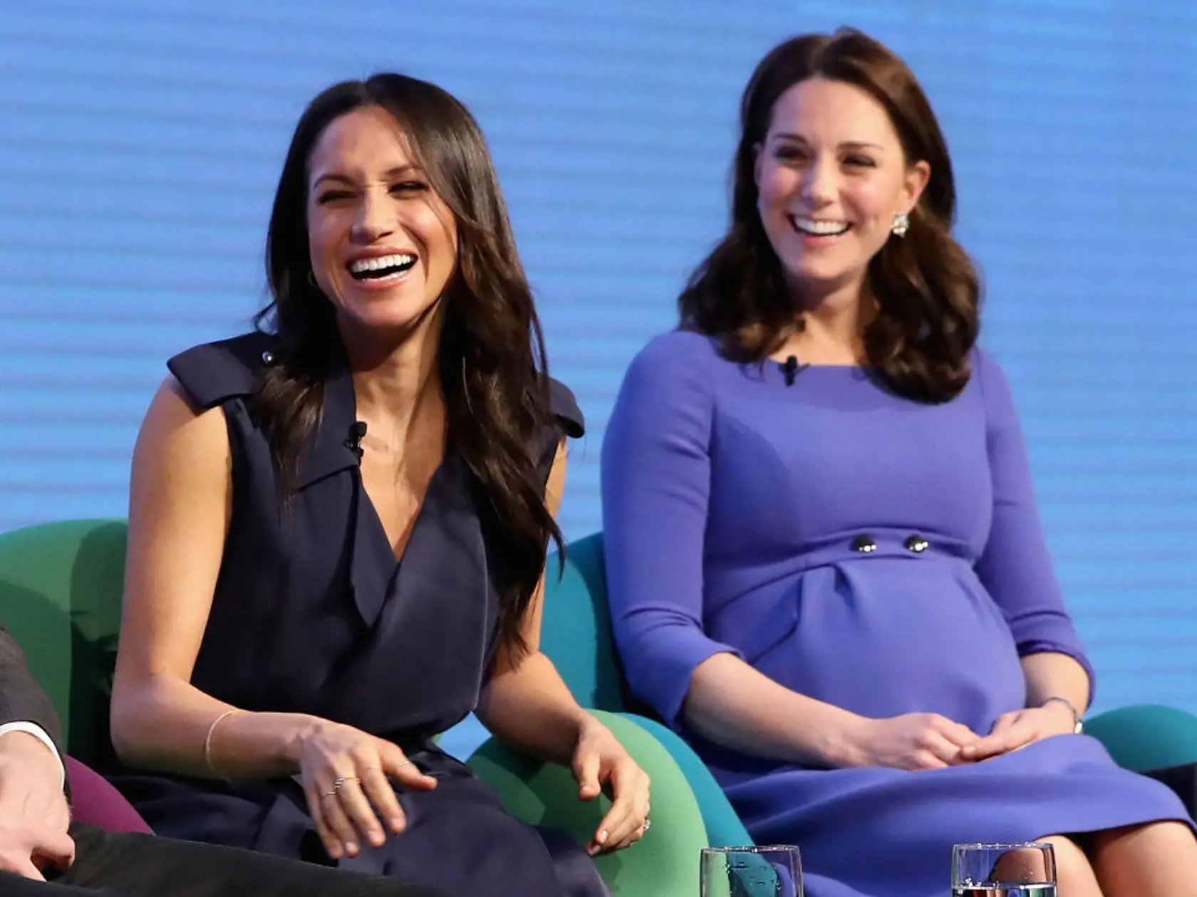 LONDON, ENGLAND - FEBRUARY 28: Meghan Markle and Catherine, Duchess of Cambridge attend the first annual Royal Foundation Forum held at Aviva on February 28, 2018 in London, England. Under the theme 'Making a Difference Together', the event will showcase the programmes run or initiated by The Royal Foundation. (Photo by Chris Jackson - WPA Pool/Getty Images)