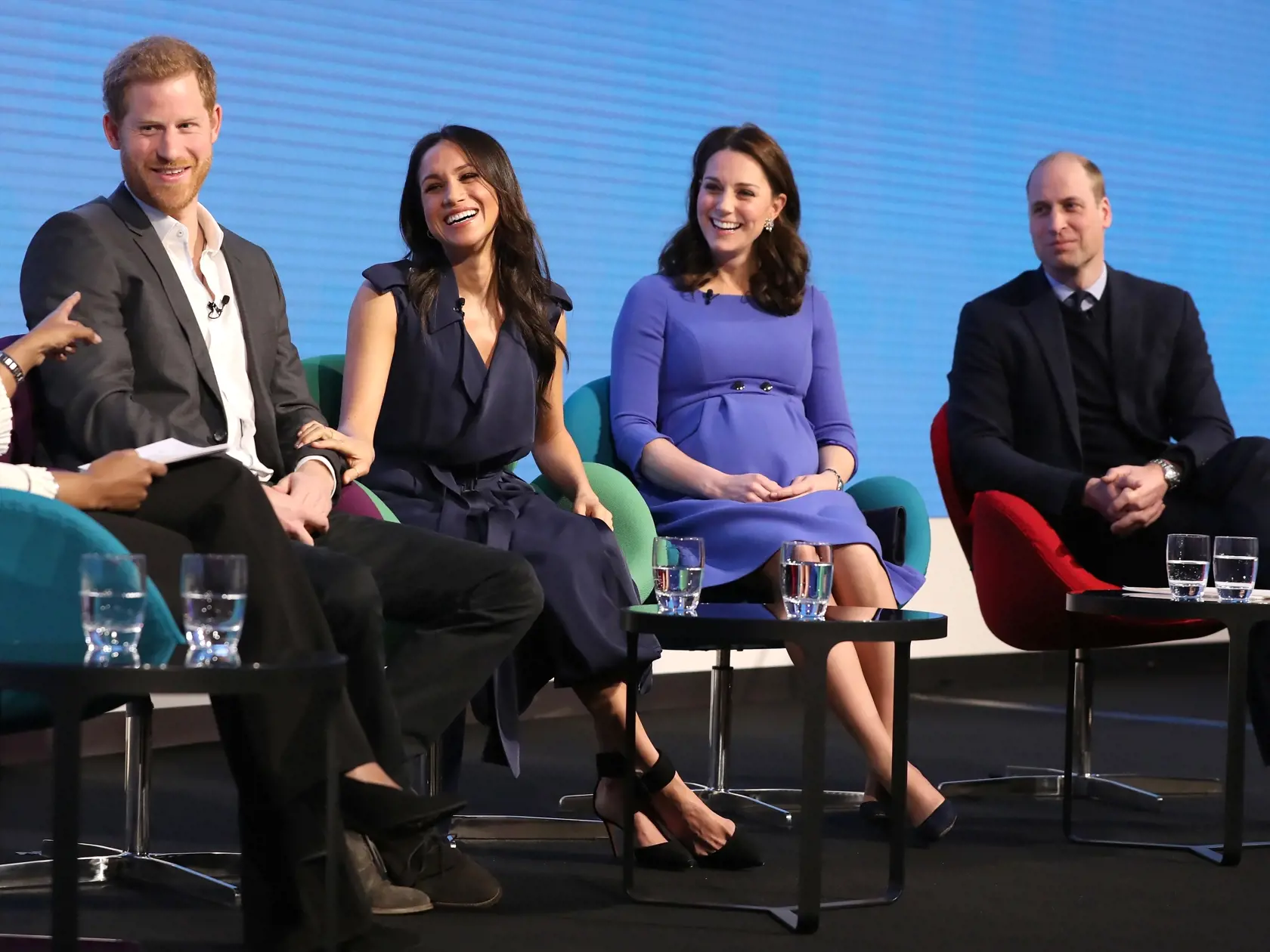 LONDON, ENGLAND - FEBRUARY 28:  Prince Harry, Meghan Markle, Catherine, Duchess of Cambridge and Prince William, Duke of Cambridge attend the first annual Royal Foundation Forum held at Aviva on February 28, 2018 in London, England. Under the theme 'Making a Difference Together', the event will showcase the programmes run or initiated by The Royal Foundation.  (Photo by Chris Jackson - WPA Pool/Getty Images)