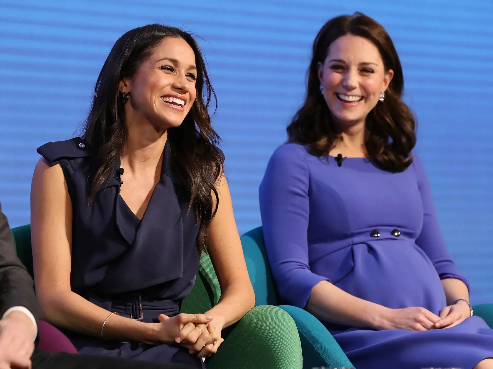 LONDON, ENGLAND - FEBRUARY 28:  Meghan Markle and Catherine, Duchess of Cambridge attend the first annual Royal Foundation Forum held at Aviva on February 28, 2018 in London, England. Under the theme 'Making a Difference Together', the event will showcase the programmes run or initiated by The Royal Foundation.  (Photo by Chris Jackson - WPA Pool/Getty Images)