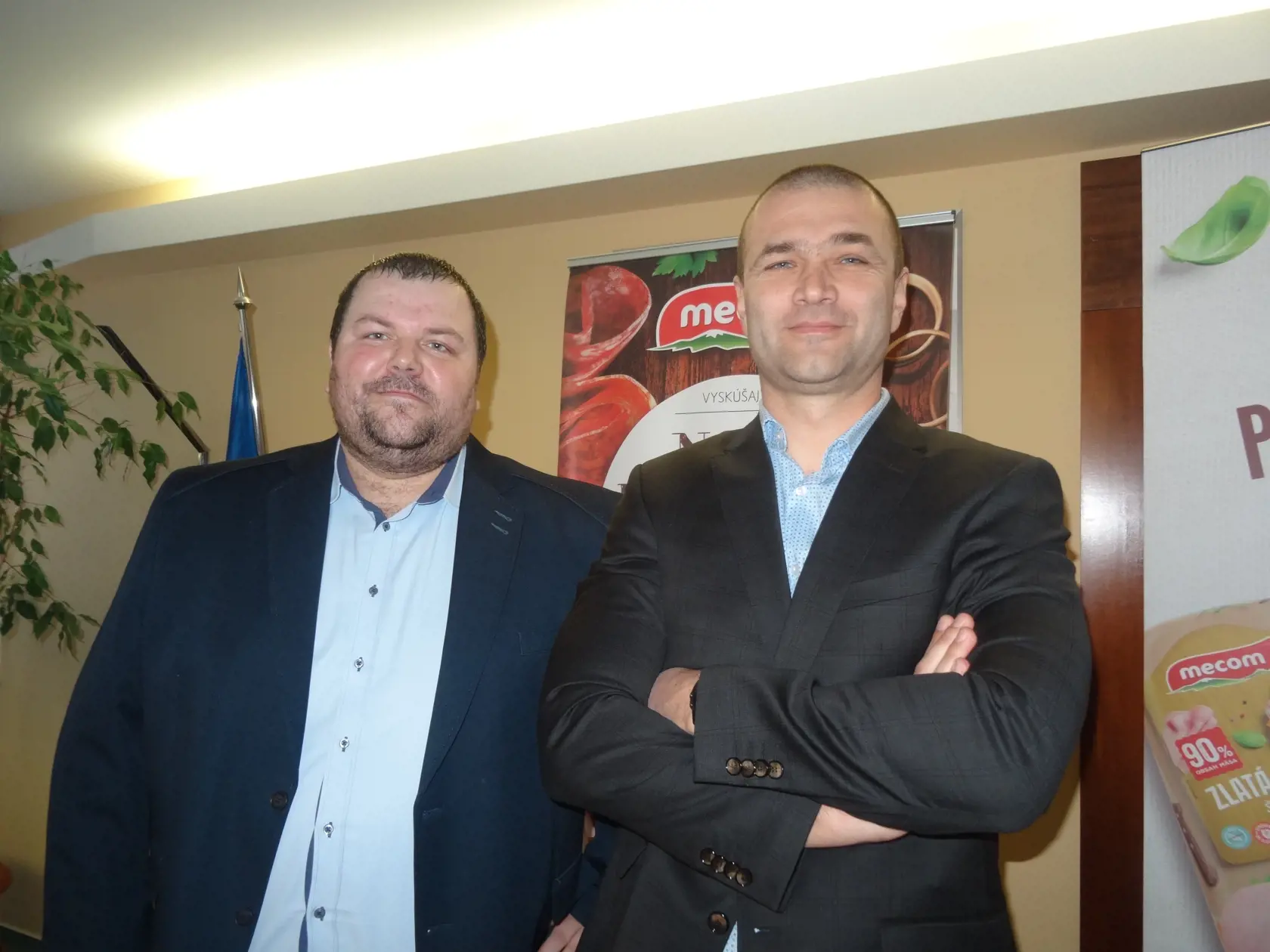 Výrobný riaditeľ spoločnosti Mecom Group Miroslav Matvija a generálny riaditeľ spoločnosti Mecom Group Ladislav Čechovič.