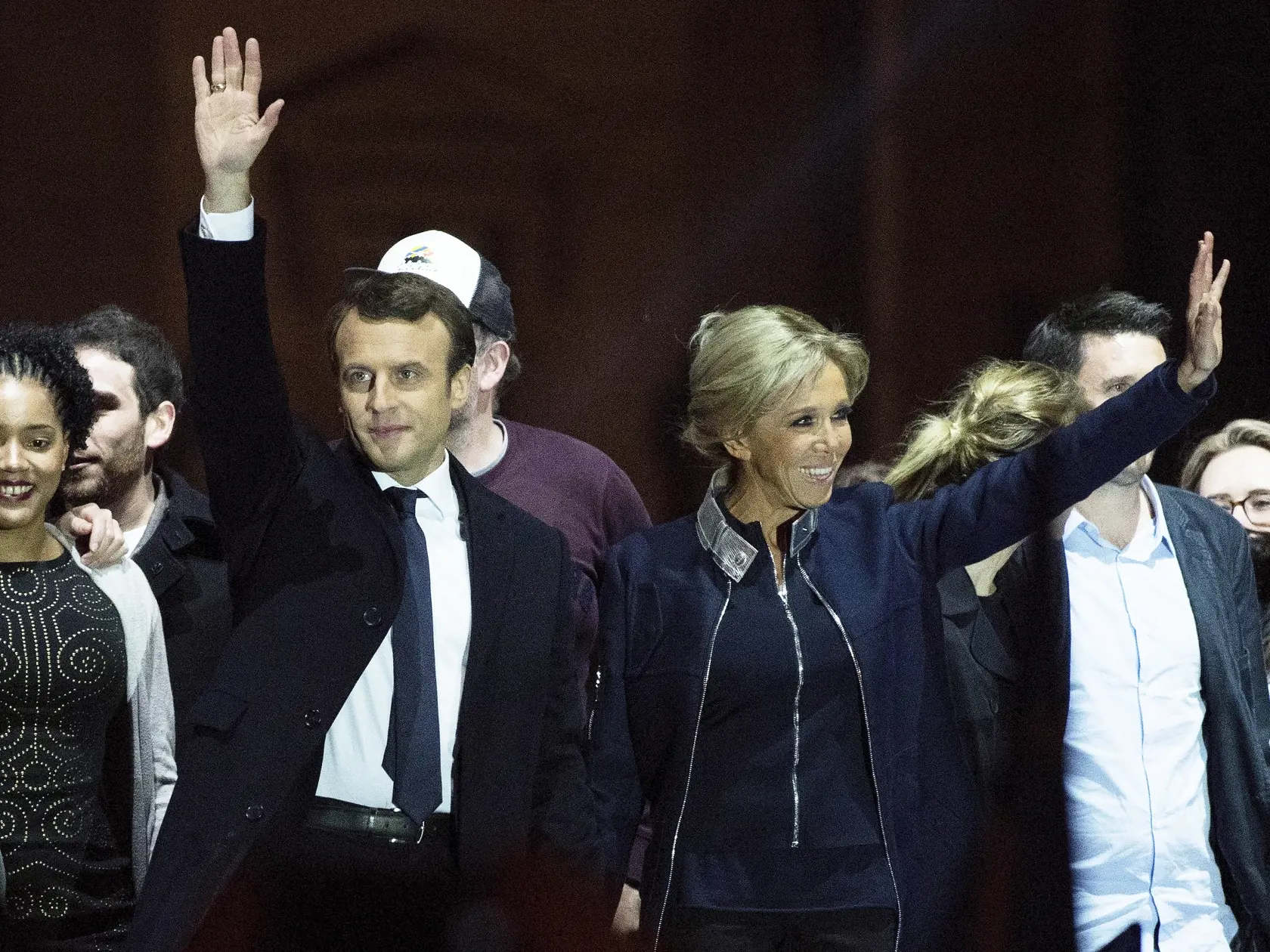 Emmanuel Macron a jeho manželka Brigitte.