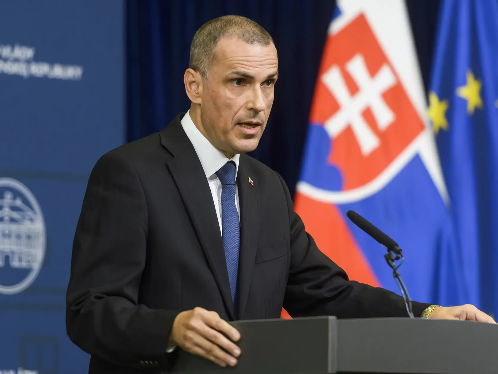 Na snímke generálny prokurátor SR Maroš Žilinka počas tlačovej konferencie po mimoriadnom zasadnutí Bezpečnostnej rady SR v Bratislave 22. mája 2024. 