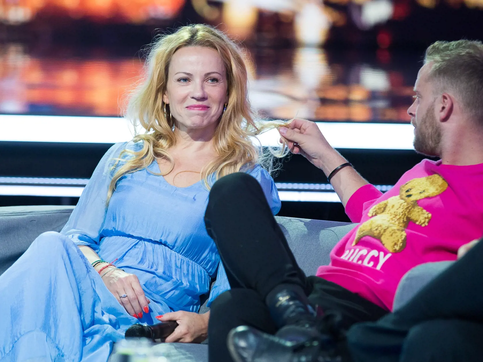 Tlačová konferencia k projektu Československo má talent 2018 v štúdiách televízie JOJ na Bratislavskej Kolibe. Na snímke Diana Mórová a Jakub Prachař.