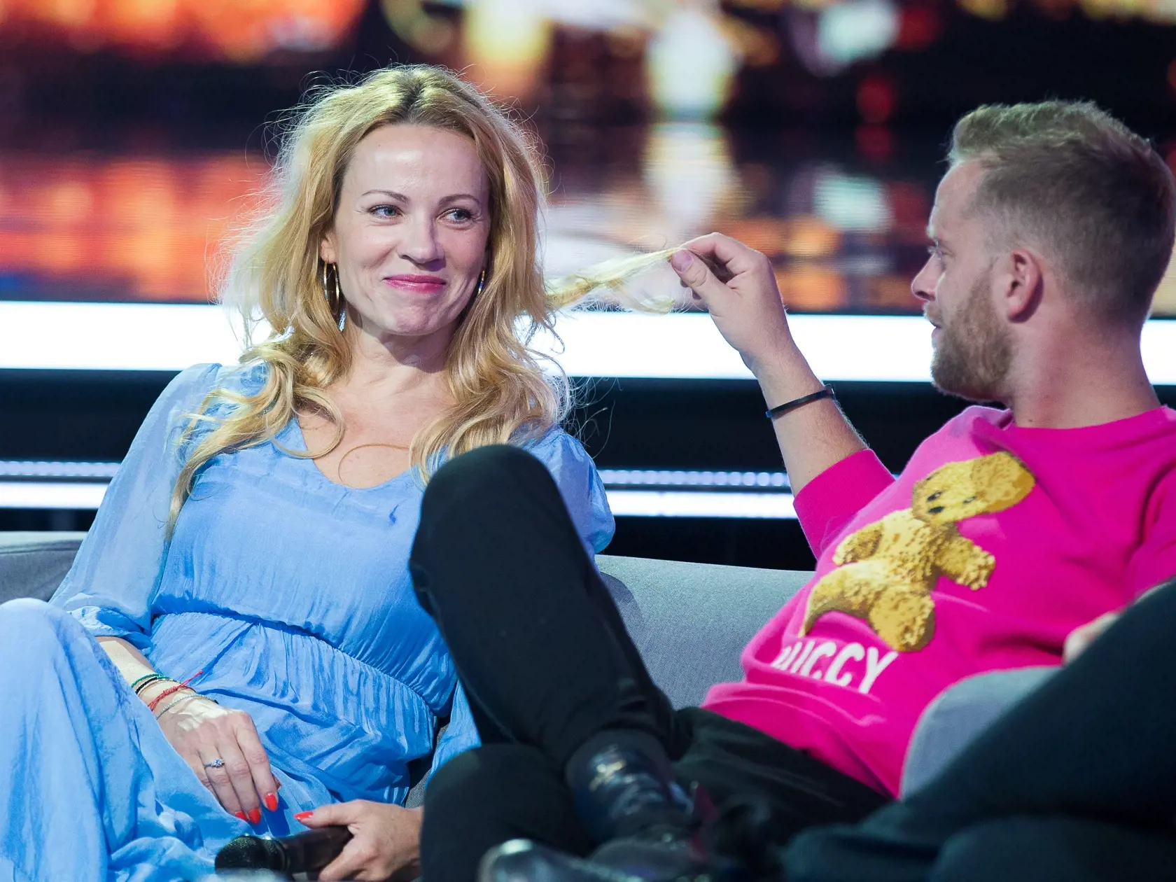 Tlačová konferencia k projektu Československo má talent 2018 v štúdiách televízie JOJ na Bratislavskej Kolibe. Na snímke Diana Mórová a Jakub Prachař.