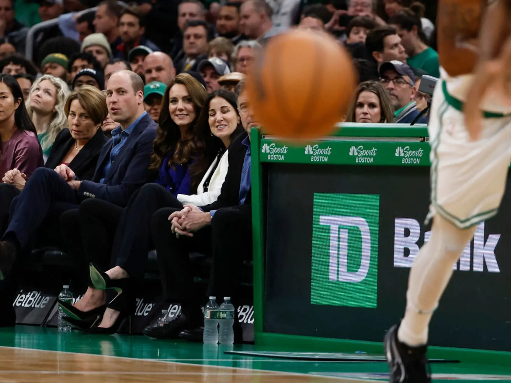 Princ William a princezná Kate si pozreli zápas Boston Celtics proti Miami Heat.