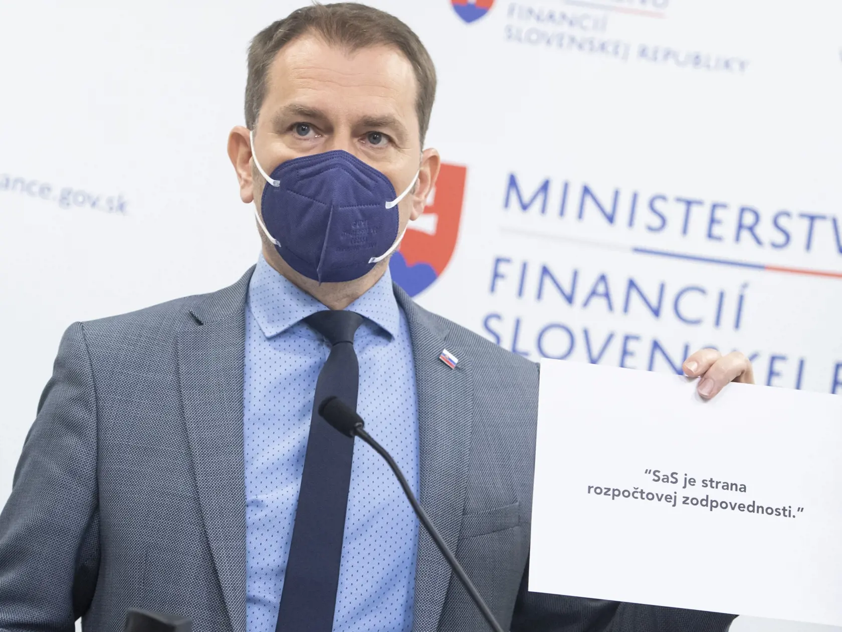 Na snímke podpredseda vlády SR a minister financií SR Igor Matovič (OĽaNO) počas tlačovej konferencie 19. mája 2021 v Bratislave. FOTO TASR - Martin Baumann