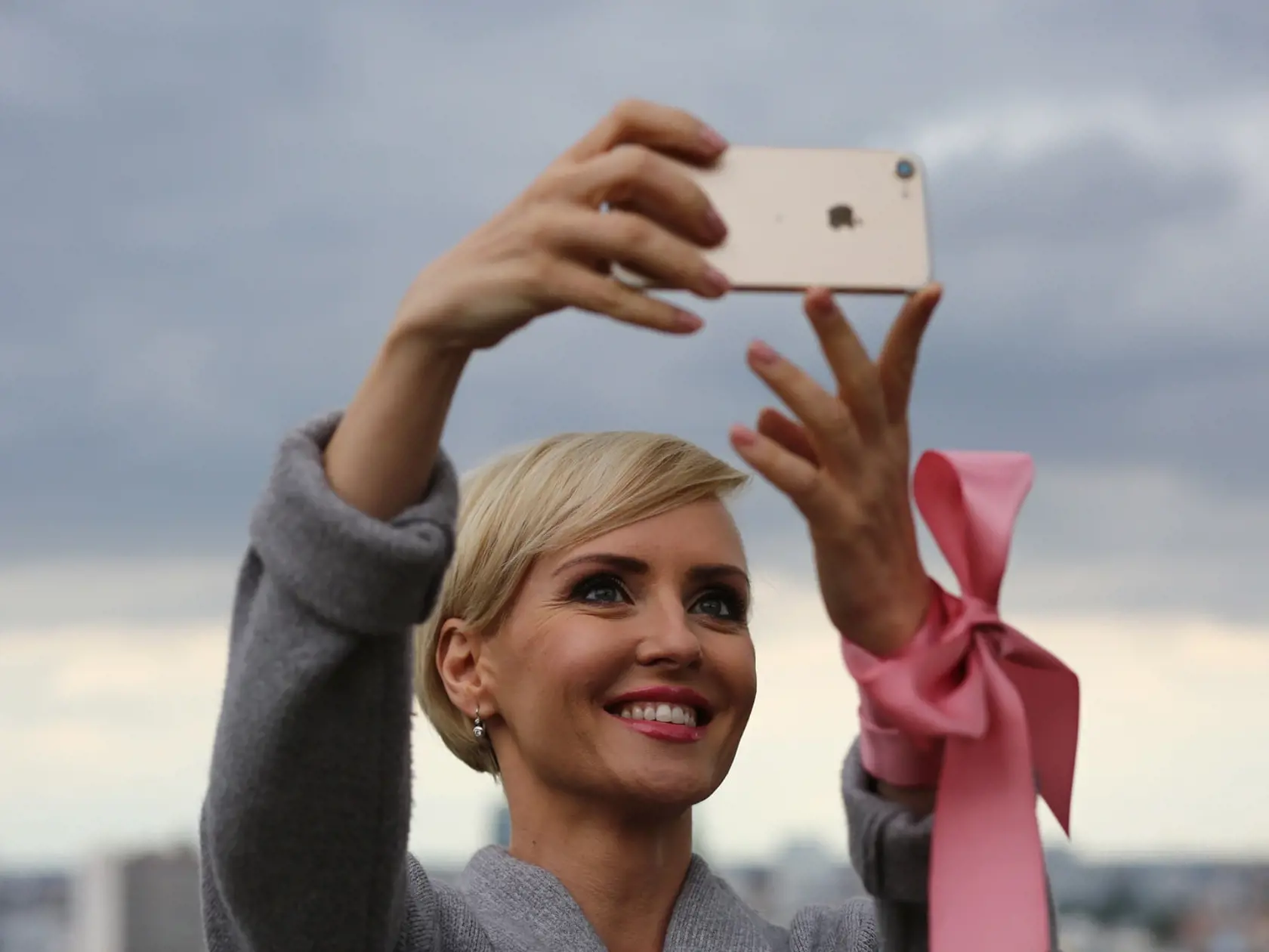 Kvetka Horváthová neodolala selfie fotke z hradu.