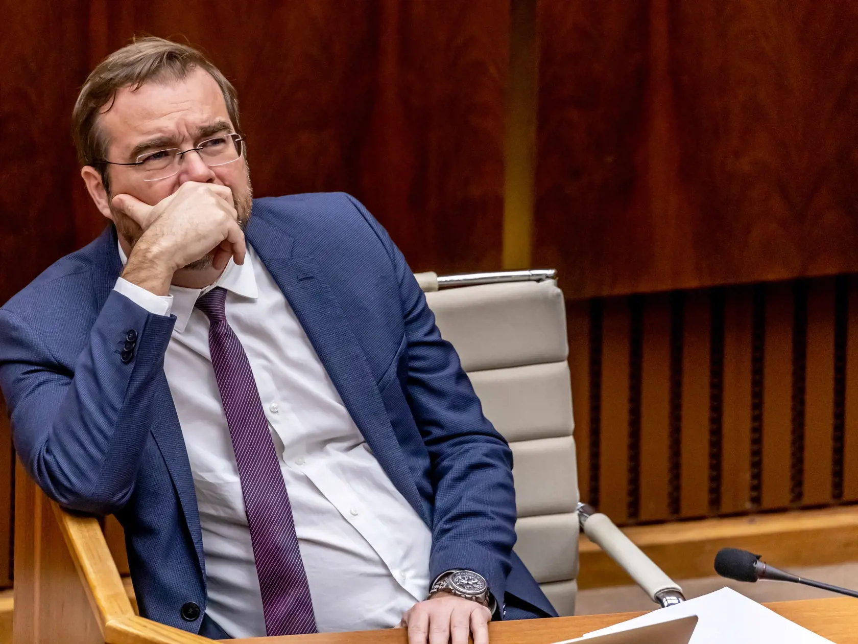 Na snímke Marek Krajčí počas 78. schôdze NR SR.