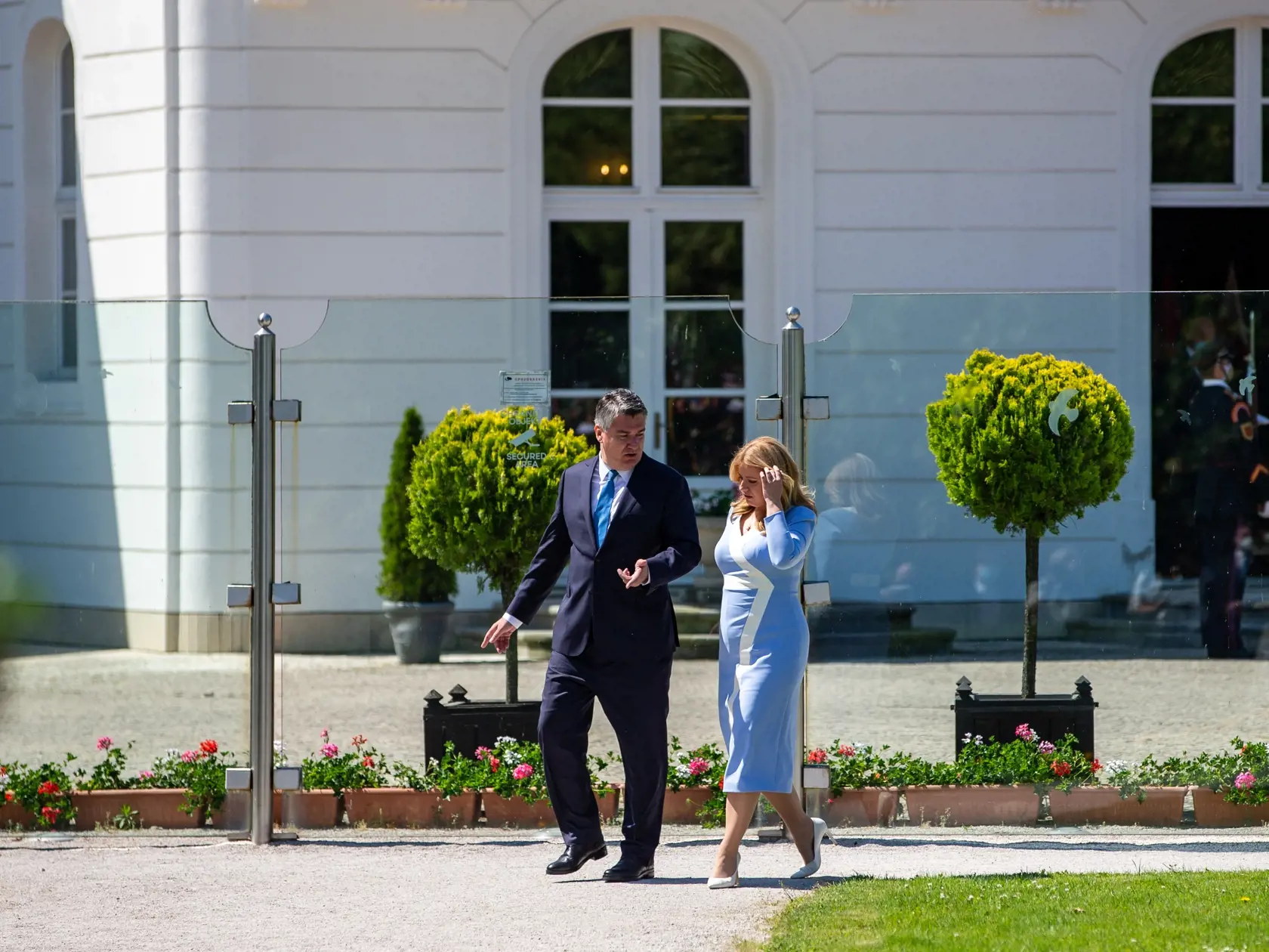 Na snímke je Zuzana Čaputová prezidentka Slovenskej republiky a Zoran Milanovič  prezident Chorvátska na oficiálnej návšteve Slovenska. 