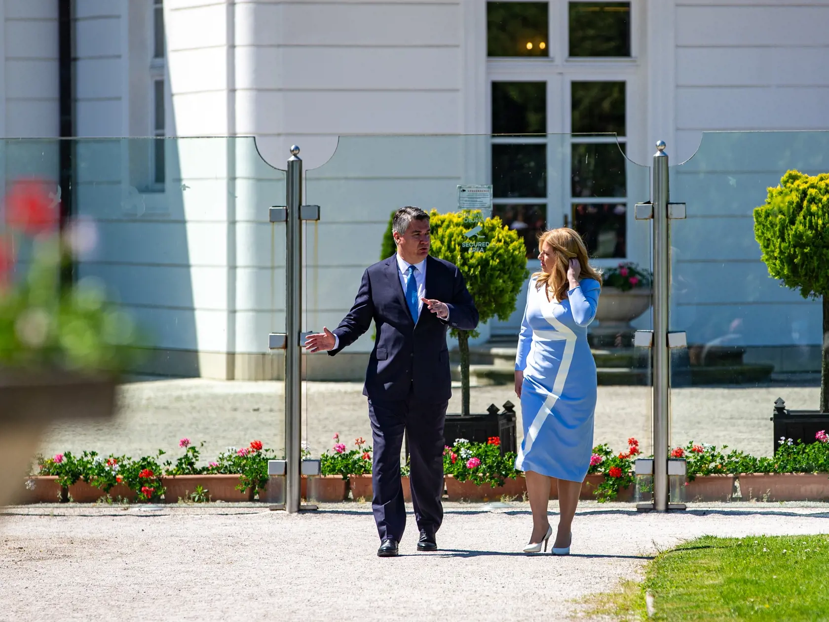 Na snímke je Zuzana Čaputová prezidentka Slovenskej republiky a Zoran Milanovič  prezident Chorvátska na oficiálnej návšteve Slovenska. 