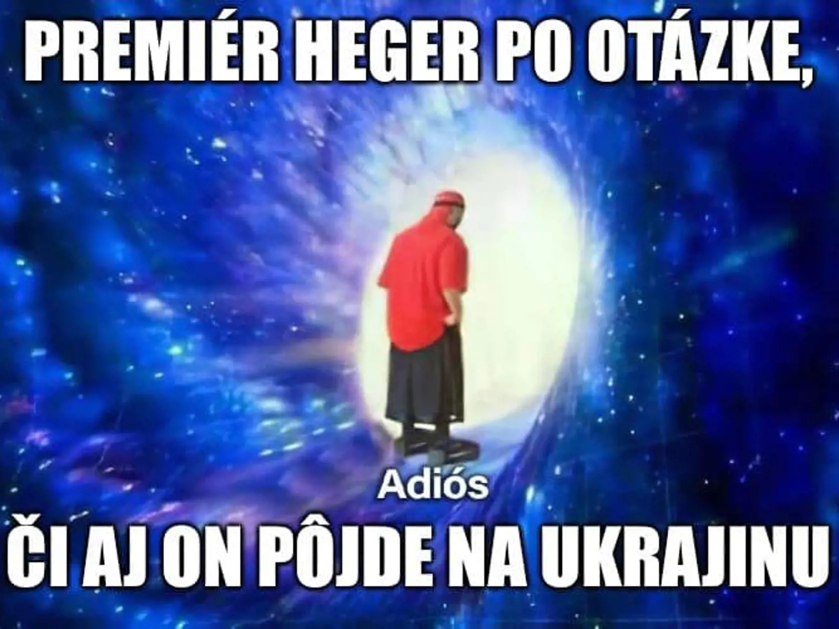 Vtipkári si podali premiéra Eduarda Hegera, ktorý na stretnutí s Volodymyrom Zelenským chýbal. Odvolával sa na to, že bezpečnostné zložky mu to neodporučili.
