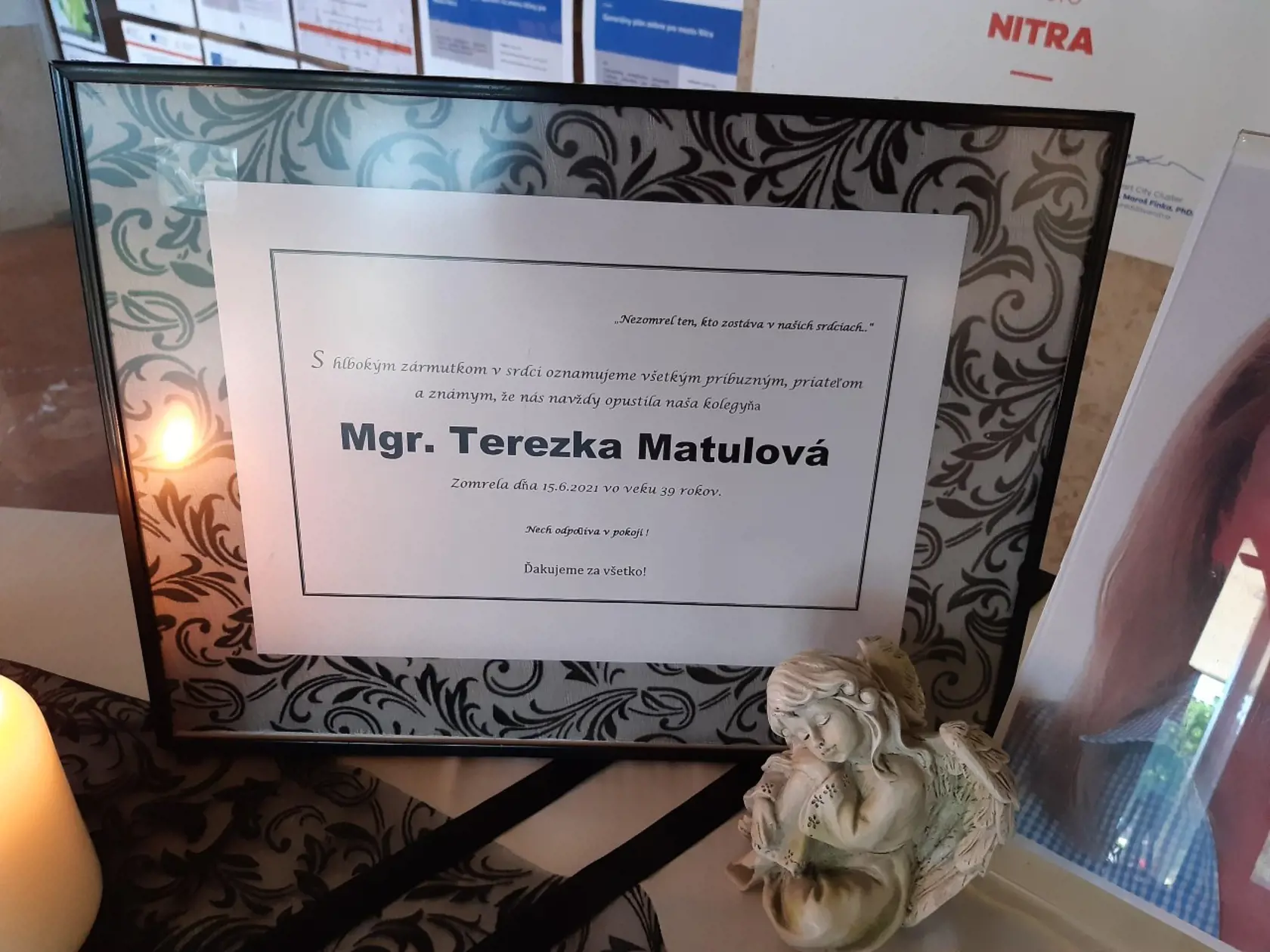 Spomienka na Terku Matulovú na Mestskom úrade.