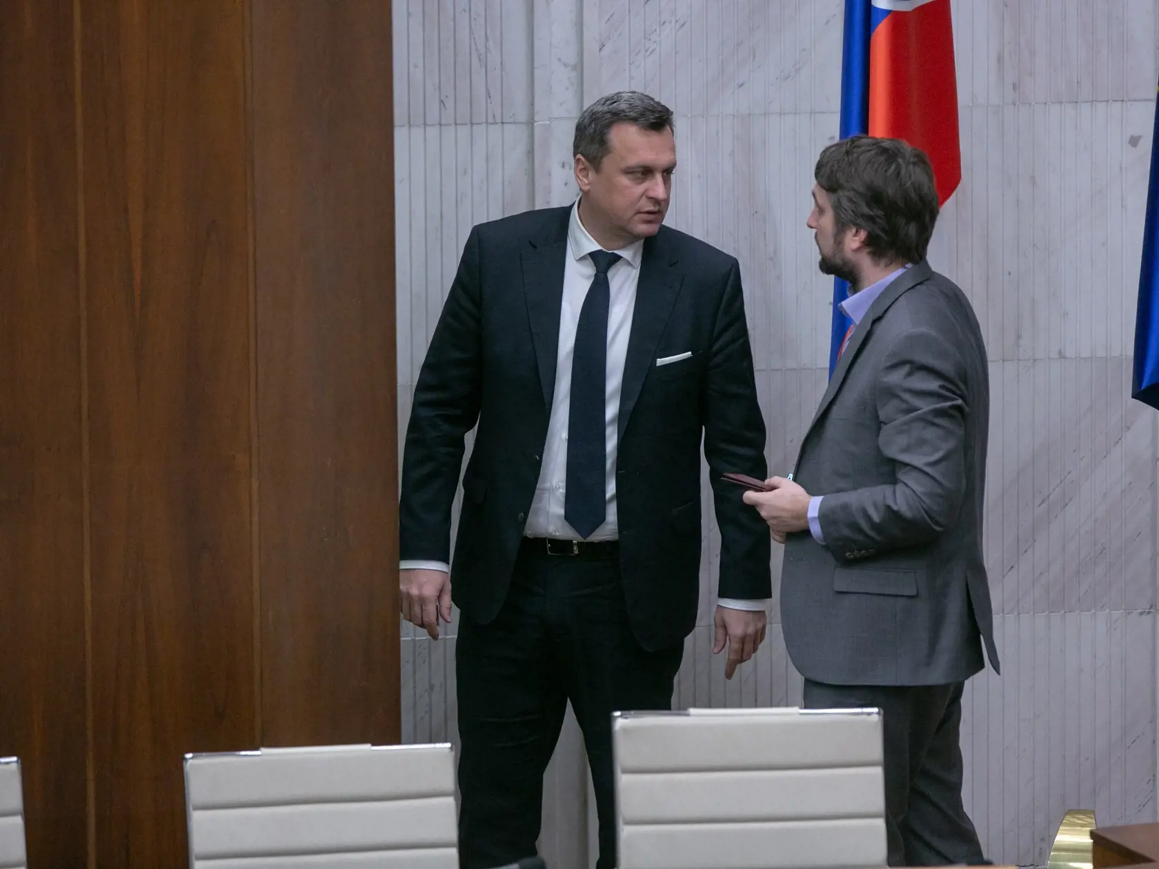 Andrej Danko a Ľuboš Blaha na hlasovaní o odvolaní Andreja Danka.