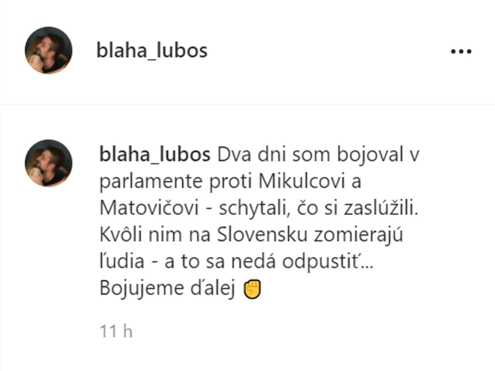 Vo svojom statuse sa smerák riadne rozohnil.