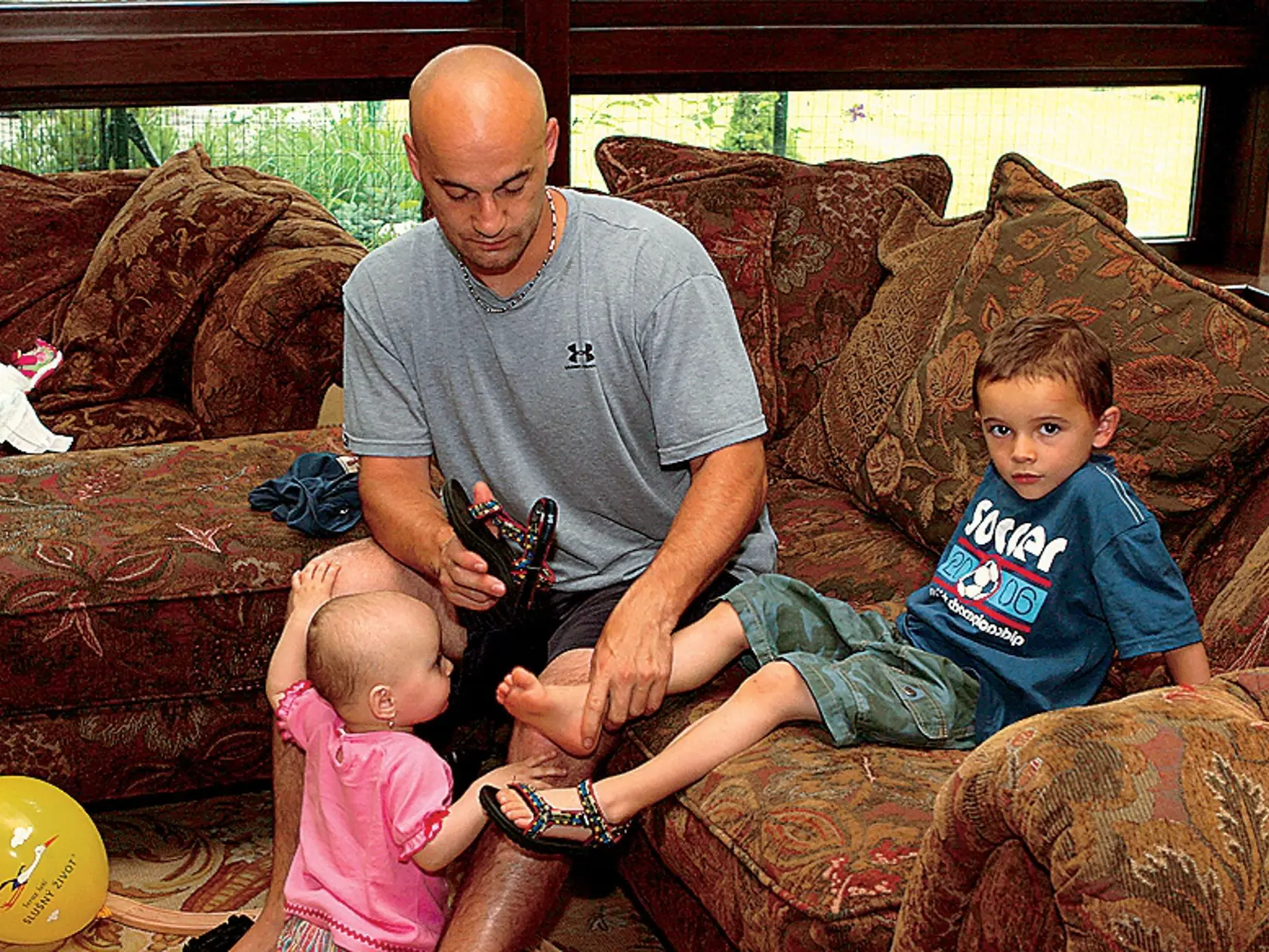 Pavol Demitra so synom Lucasom a dcérkou Zarou.