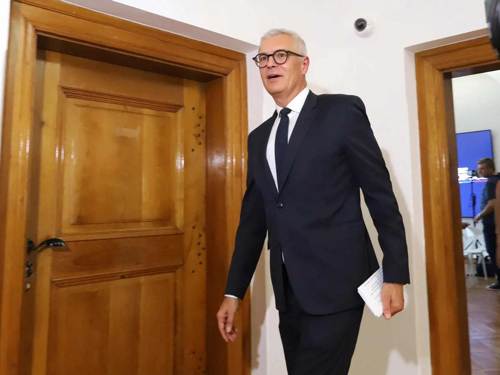 Na snímke Ivan Korčok počas tlačovej konferencie k budúcoročným prezidentských voľbám 30. augusta 2023 v Banskej Bystrici.
