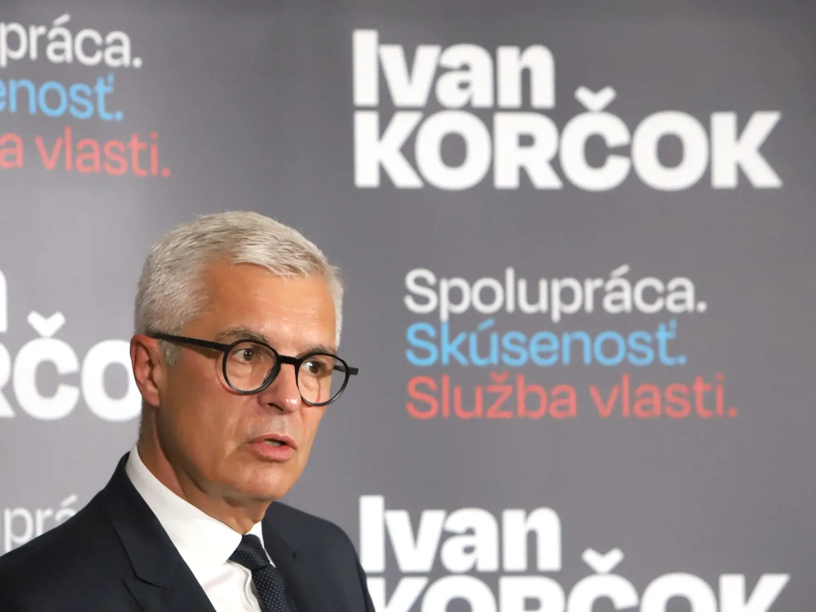 Na snímke Ivan Korčok počas tlačovej konferencie k budúcoročným prezidentských voľbám 30. augusta 2023 v Banskej Bystrici.