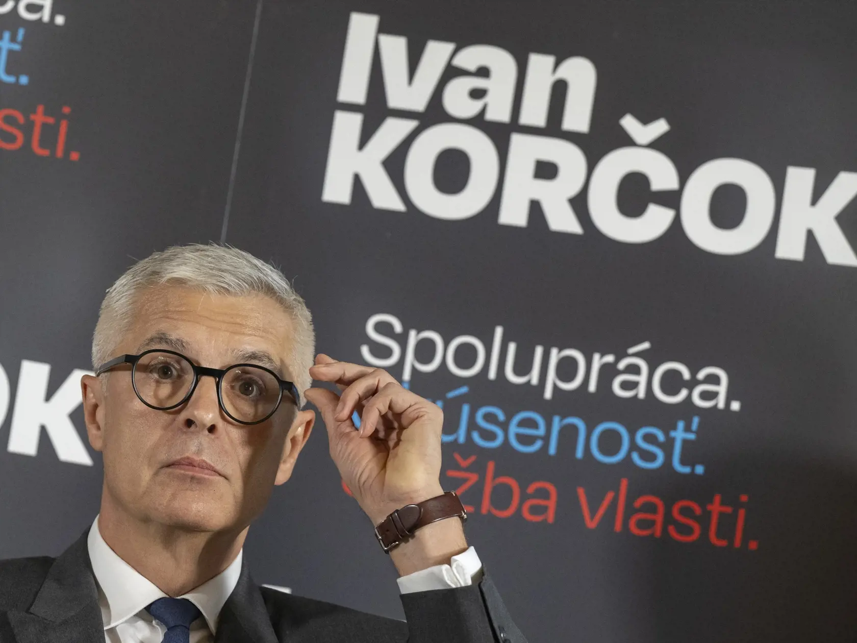 Na snímke diplomat a bývalý minister zahraničných vecí Ivan Korčok počas tlačovej konferencie 7. novembra 2023 v Bratislave.