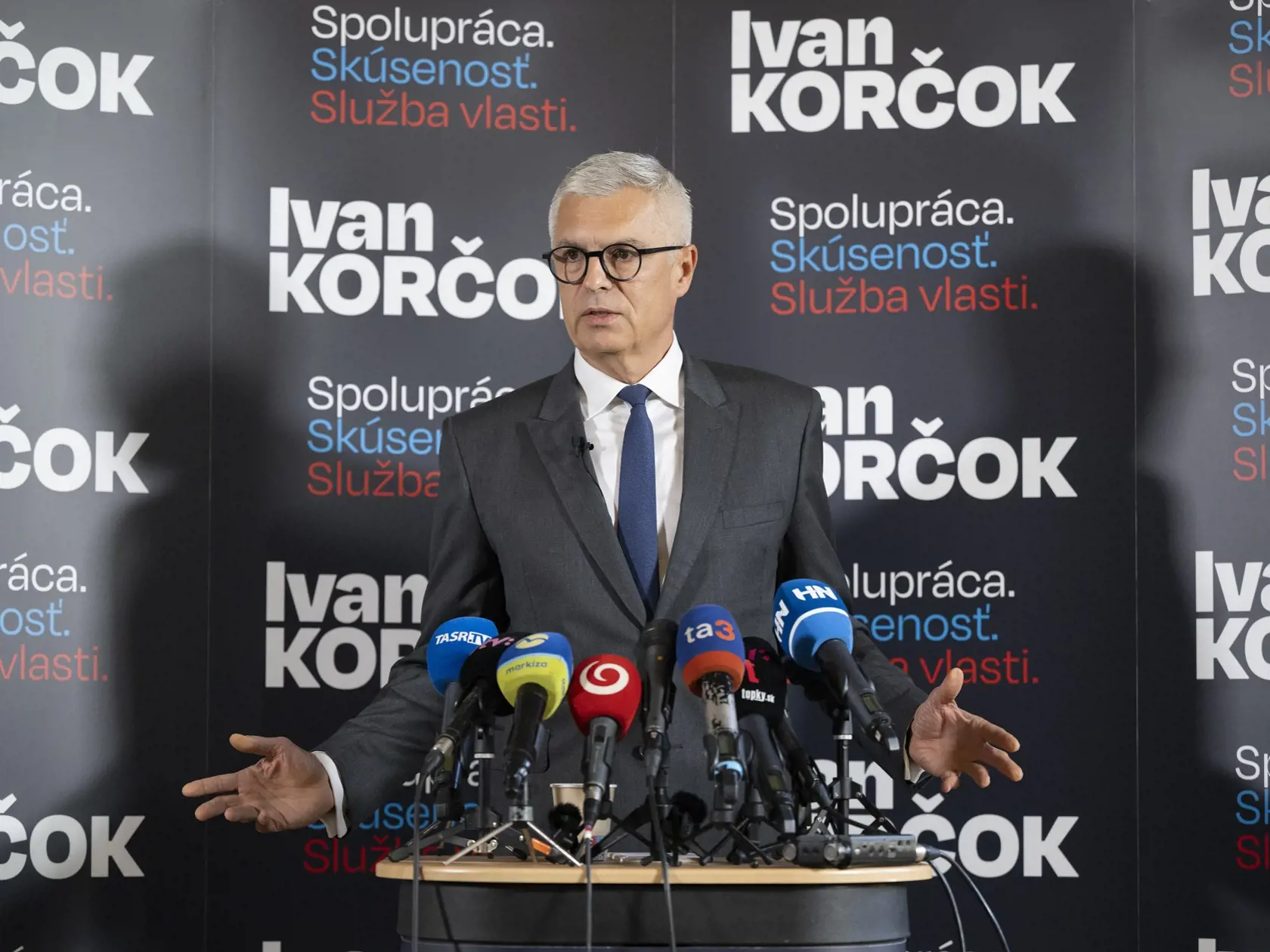 Na snímke diplomat a bývalý minister zahraničných vecí Ivan Korčok počas tlačovej konferencie 7. novembra 2023 v Bratislave.