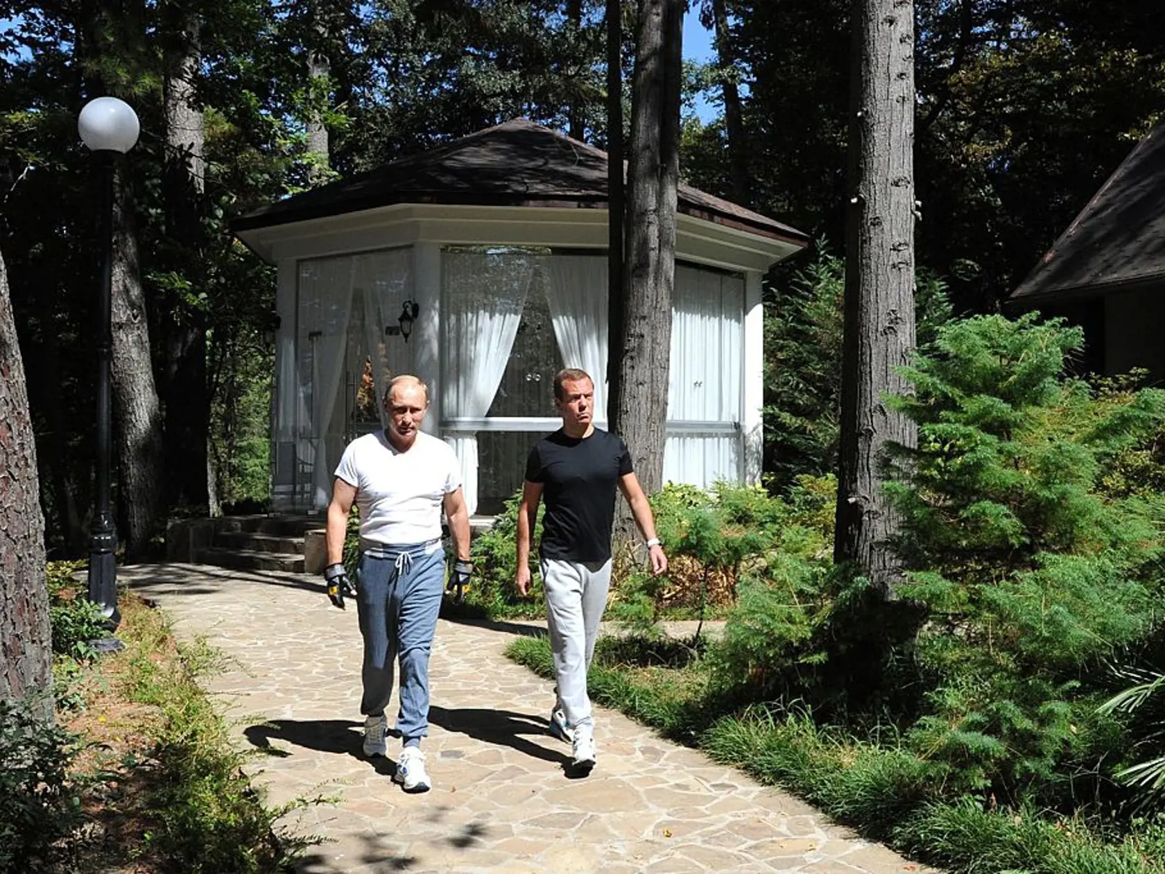Okrem svojho hlavného sídla má Putin množstvo sídiel po celom Rusku. Jedným z najviac medializovaných je Bocharov Ruchey v Soči.

Dokončený bol v roku 1955 a objednal ho Kliment Vorošilov, sovietsky maršál a silák za Josifa Stalina. Túto vládnu daču navštevovali sovietski vodcovia ako Chruščov a Brežnev. V modernom Rusku sa Bocharov Ruchey stal oficiálnym letným sídlom ruského prezidenta a je to jediná vládna chata pri Čiernom mori.