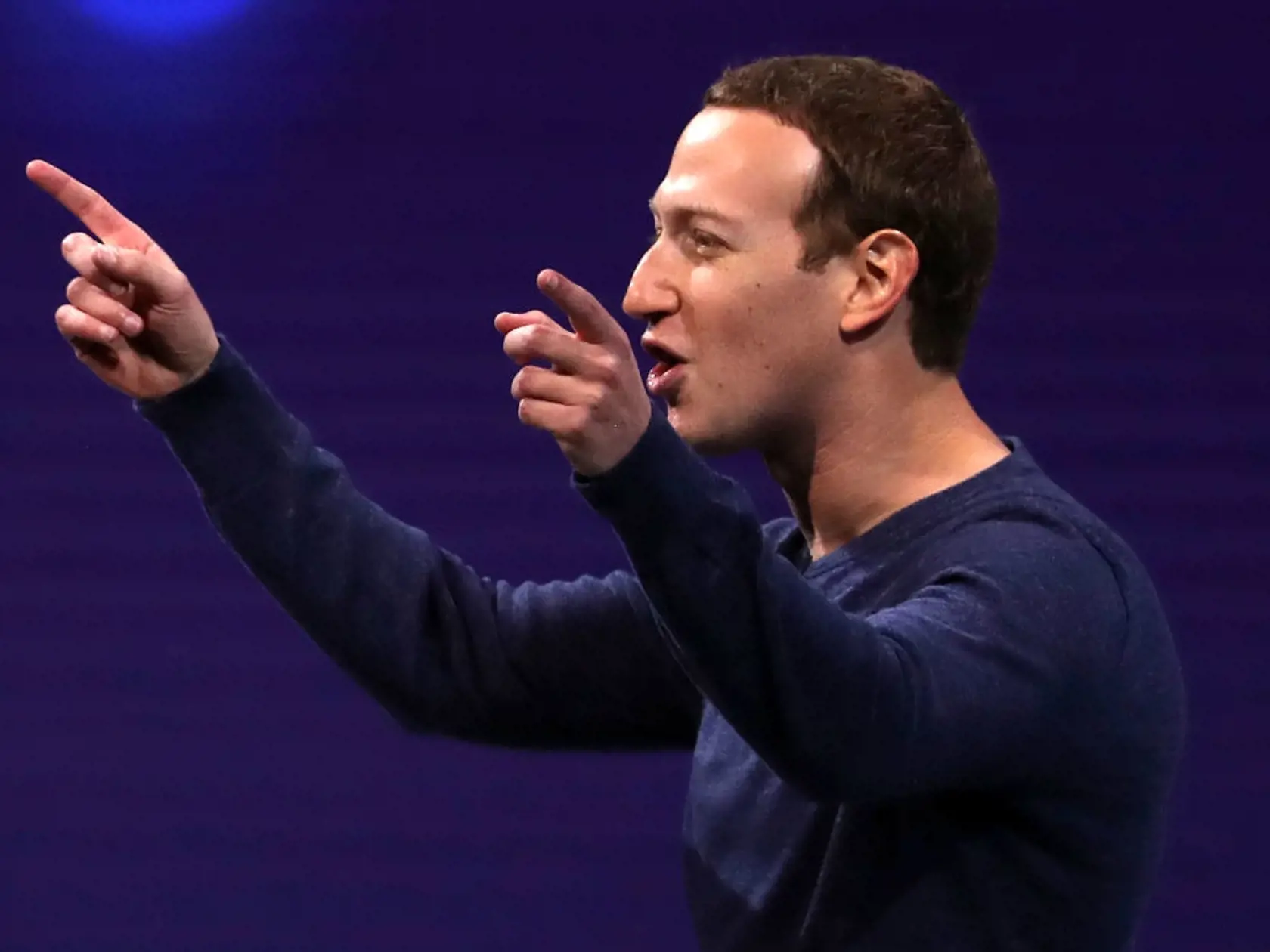 SAN JOSE, CA - MAY 01:  Facebook CEO Mark Zuckerberg speaks during the F8 Facebook Developers conference on May 1, 2018 in San Jose, California. Facebook CEO Mark Zuckerberg delivered the opening keynote to the FB Developer conference that runs through May 2.  (Photo by Justin Sullivan/Getty Images)