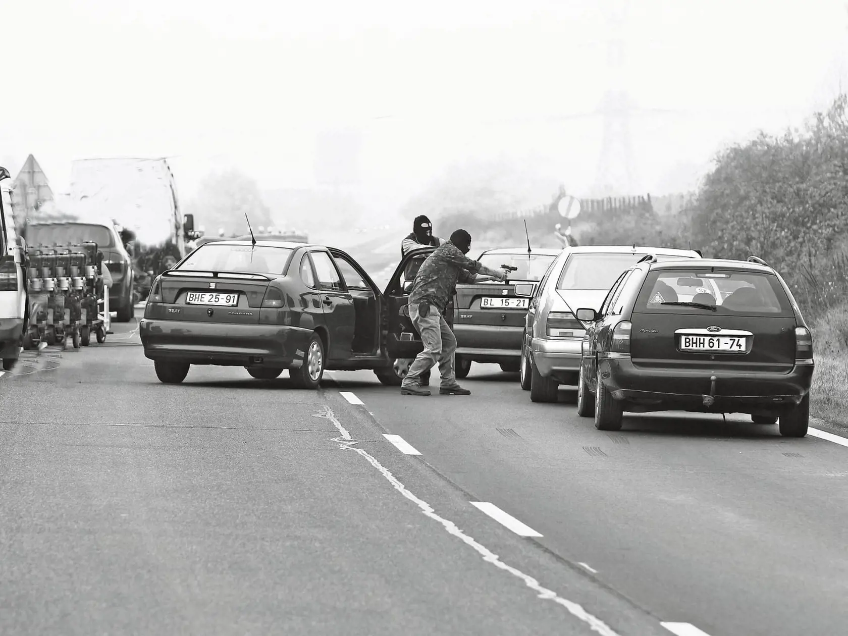 Auto prezidentovho syna zablokovali na ceste.