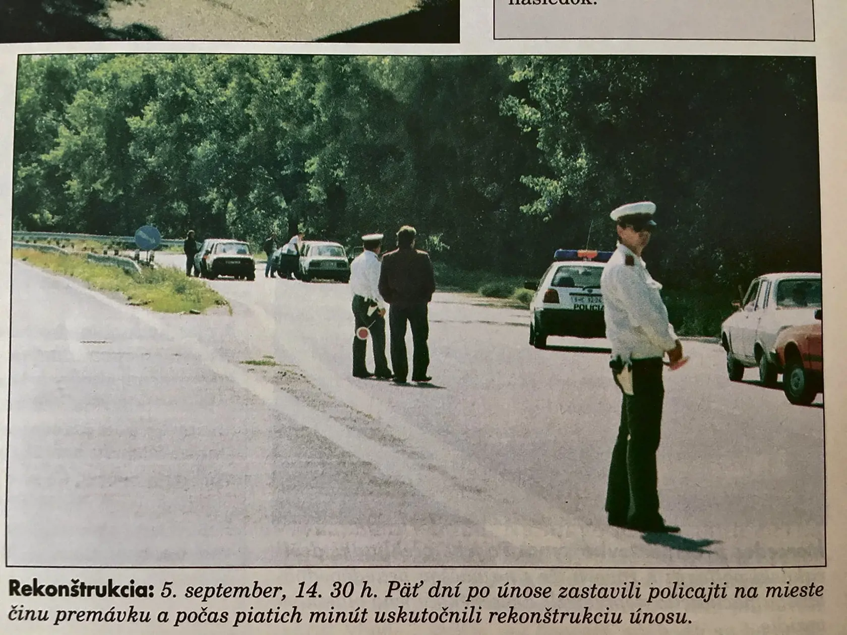 Rekonštrukcia: Polícia krátko po únose uzavrela cestu zo Svätého Jura do Bratislavy.