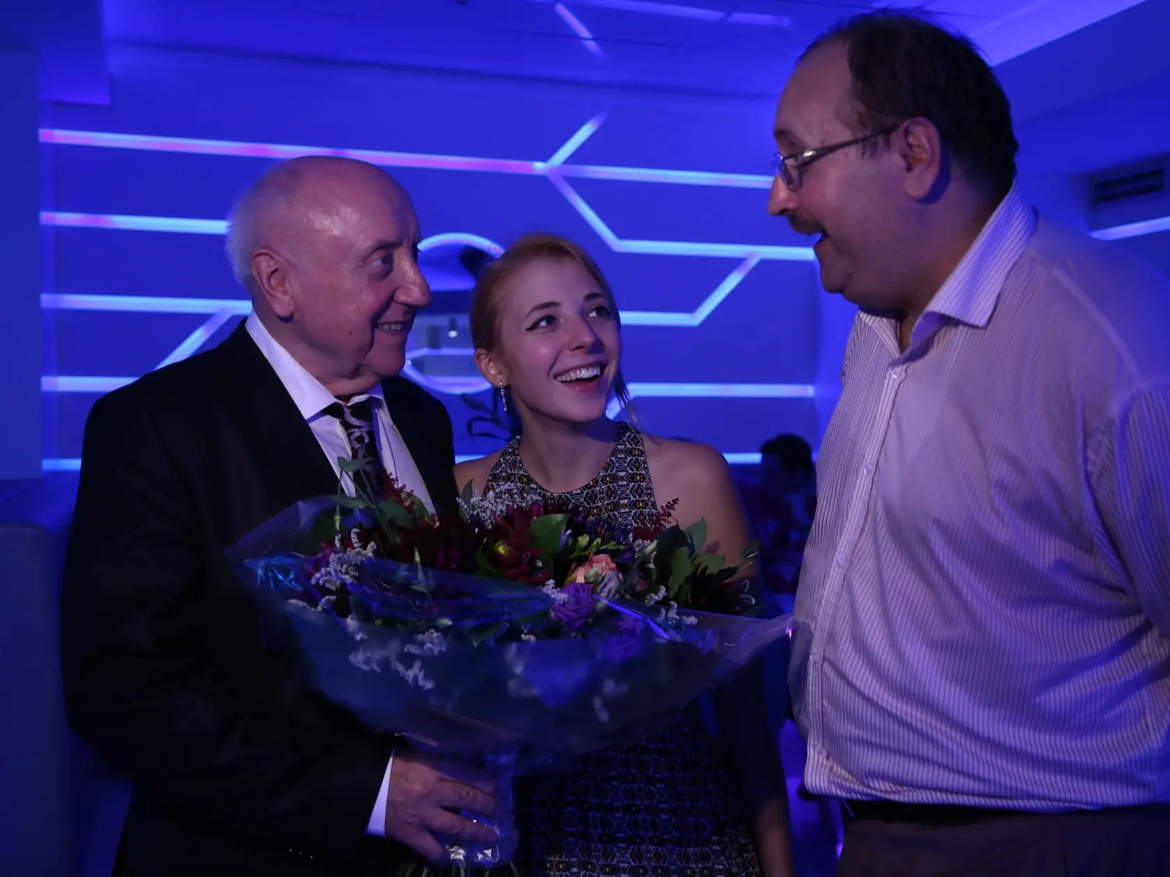 Hrdý Felix So svojou Aničkou po premiére muzikálu Snehová kráľovna v roku 2014.